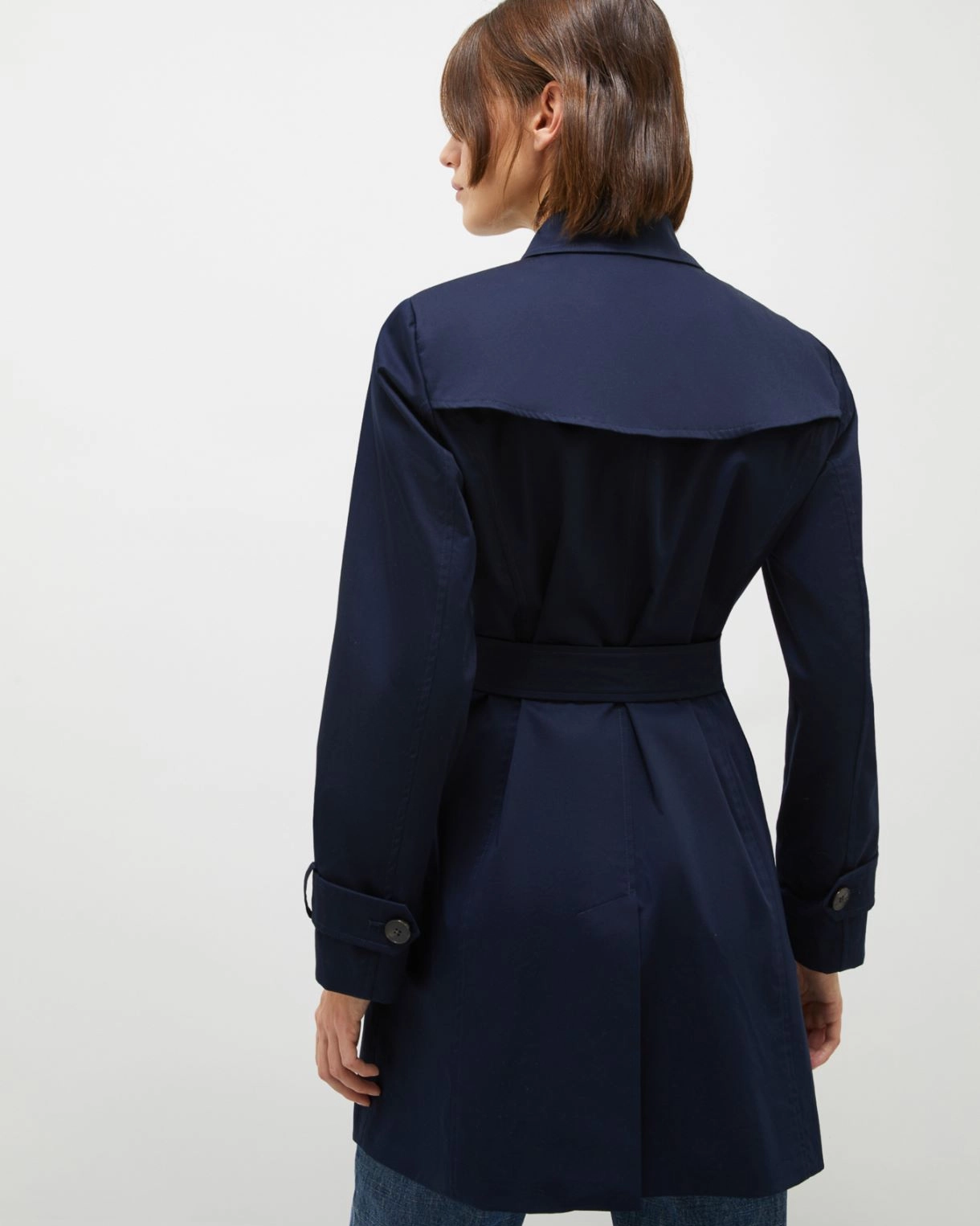 Trench in raso stretch Roseto
