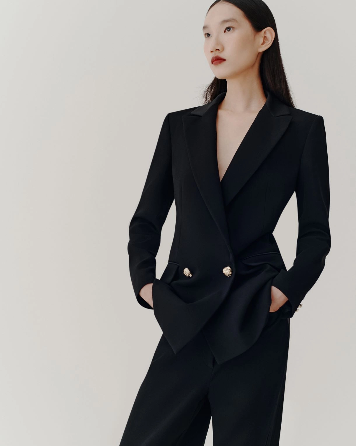 Blazer lungo in enver satin Camogli