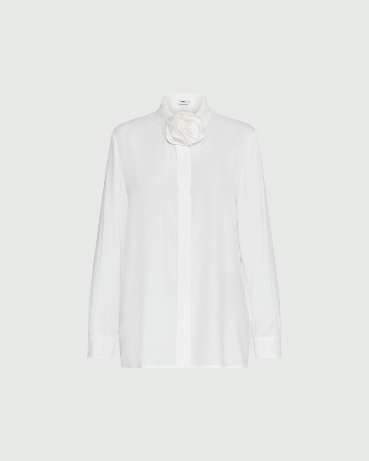 Camicia in crêpe con cintura a fiore Inaco
