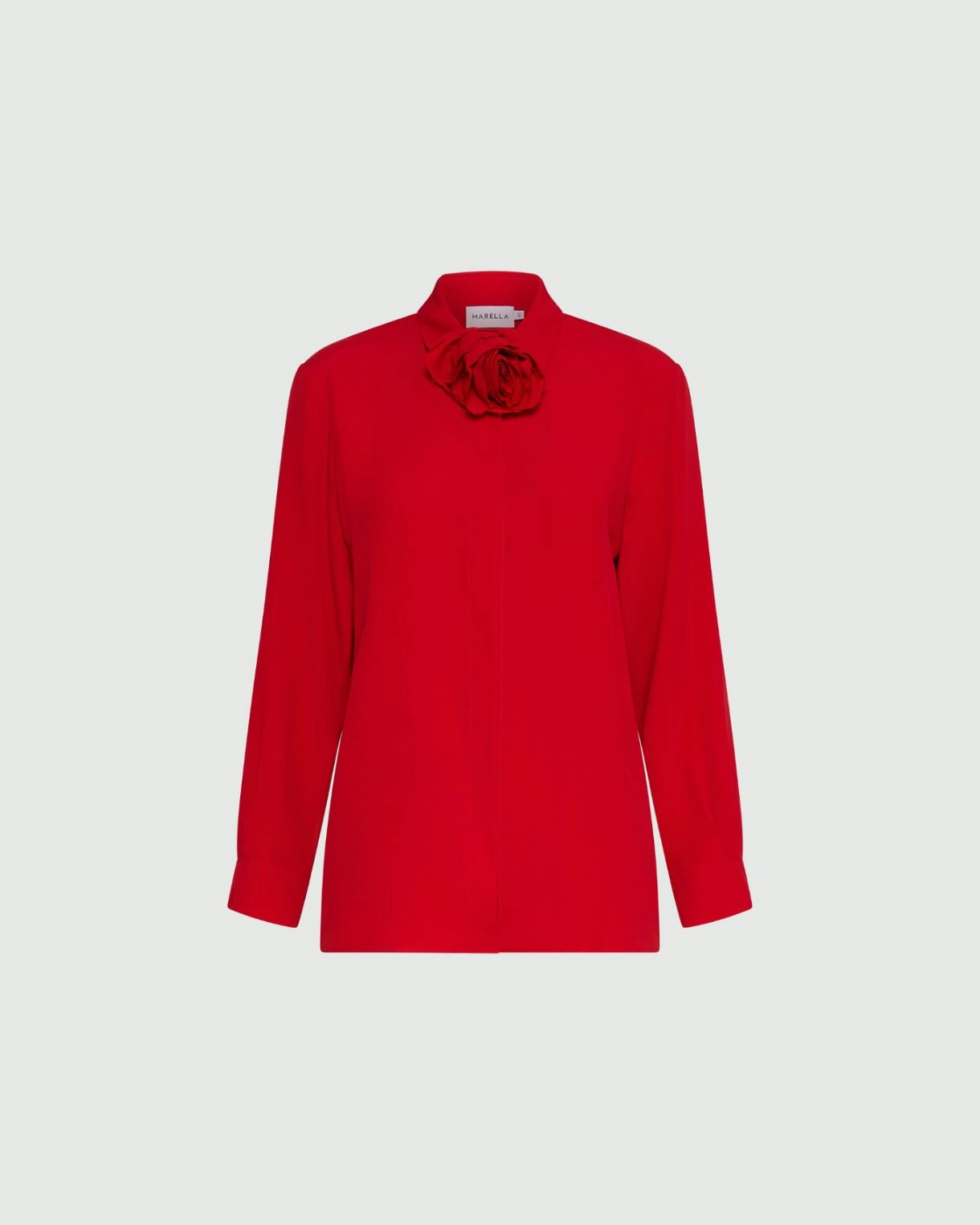Camicia in crêpe con cintura a fiore Inaco