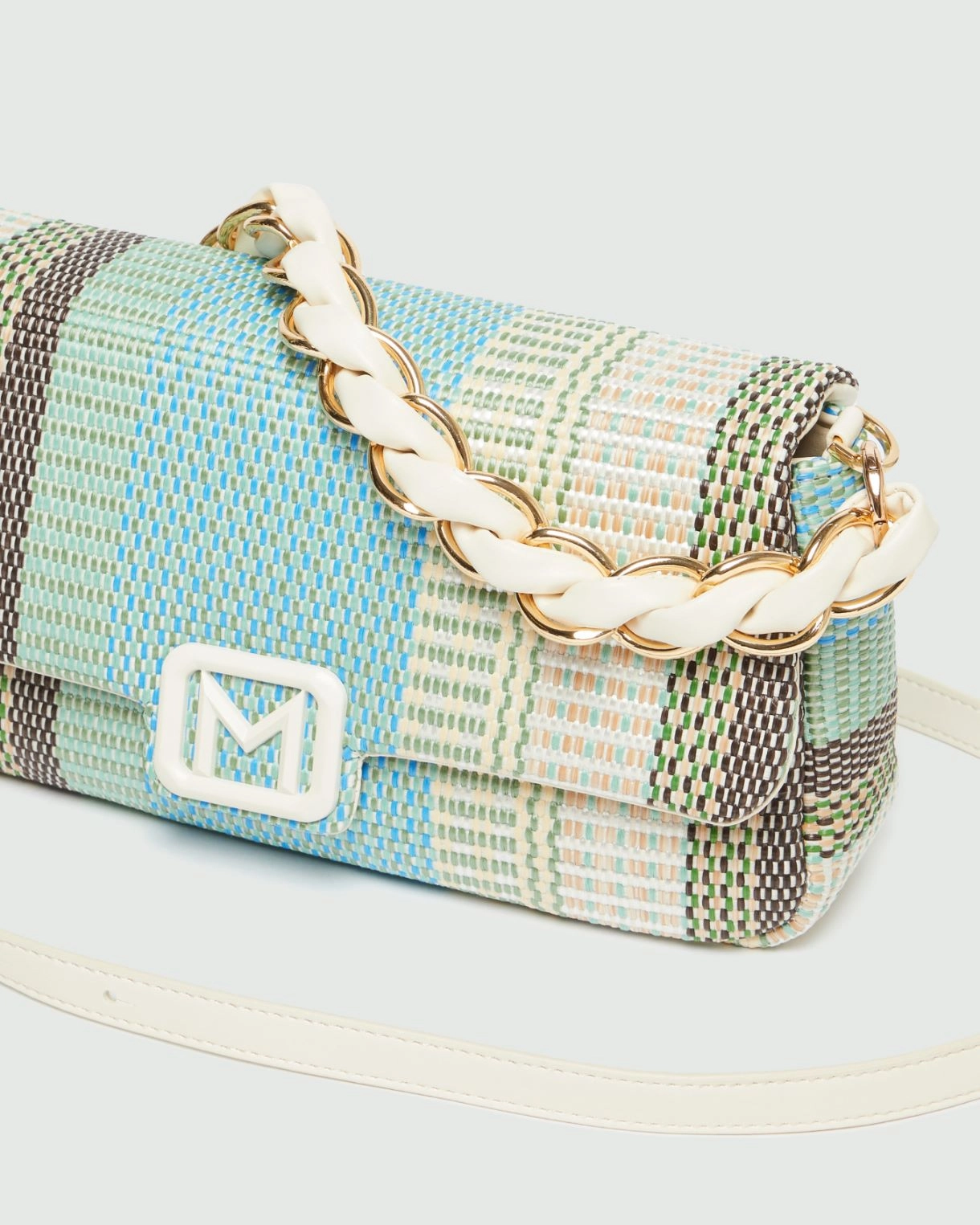 Baguette in rafia multicolor Emily2