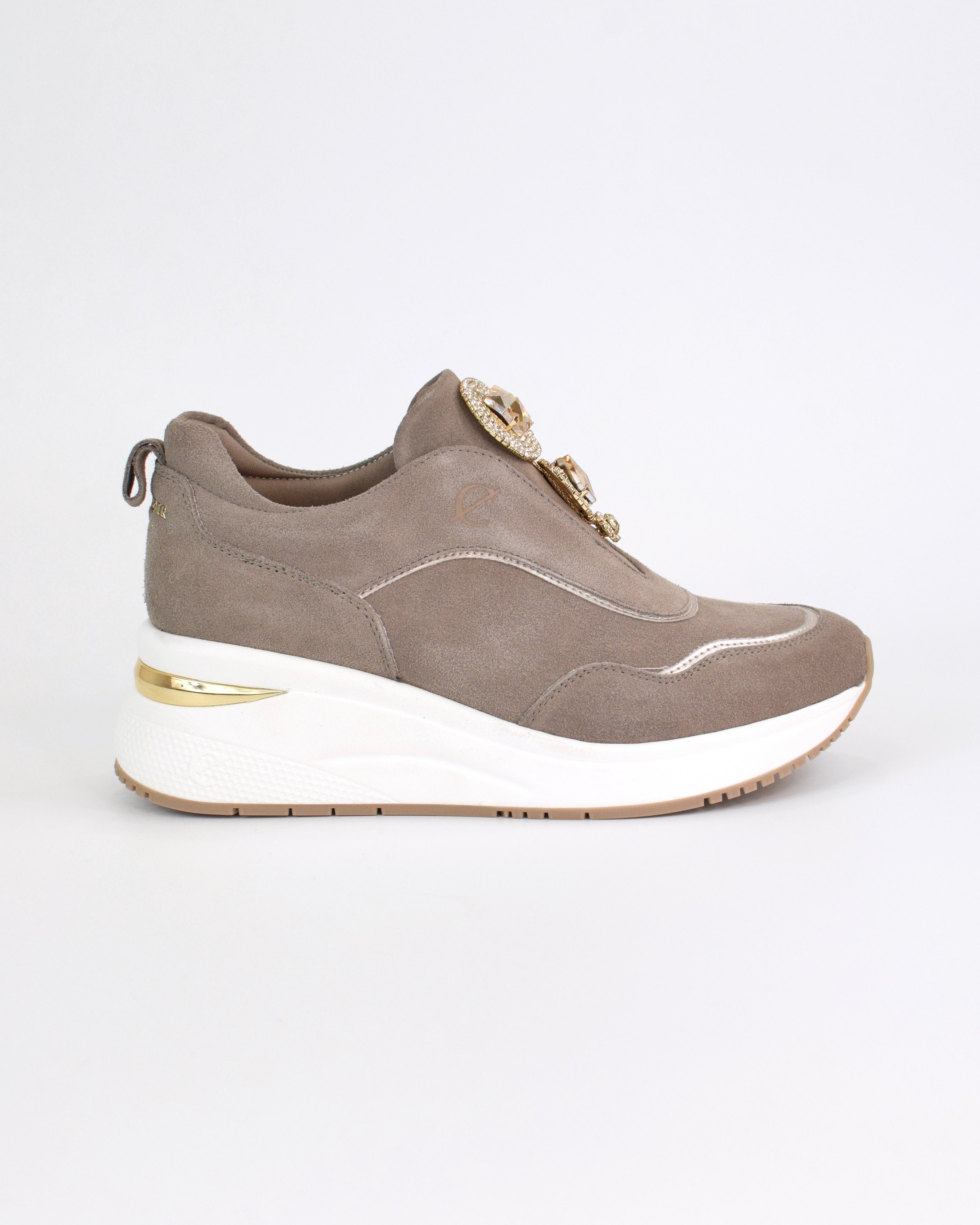 Running slipon con accessorio gioiello in camoscio