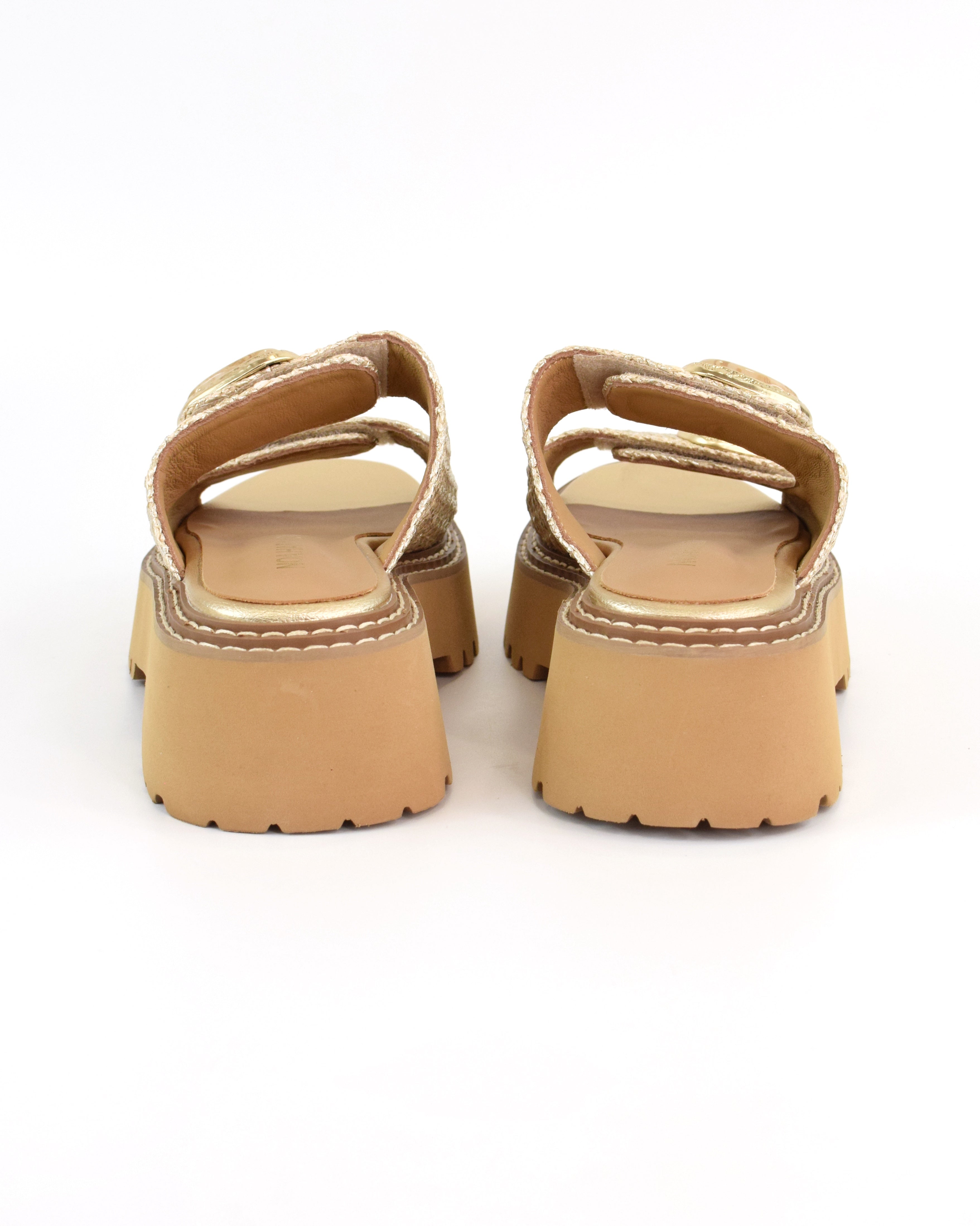 Sandalo flat con doppia fibbia gioiello