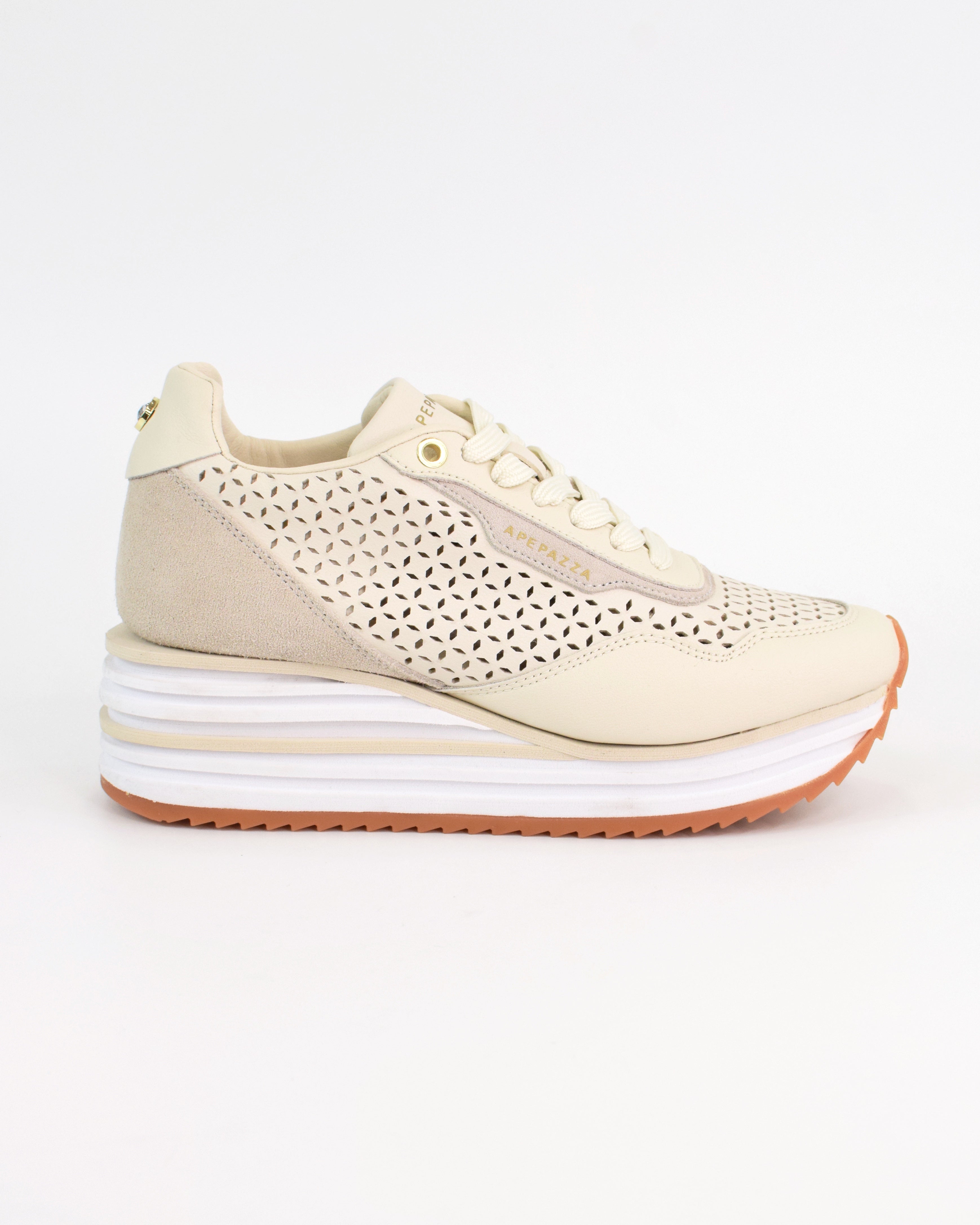 Sneaker in pelle con zeppa e platform Linda
