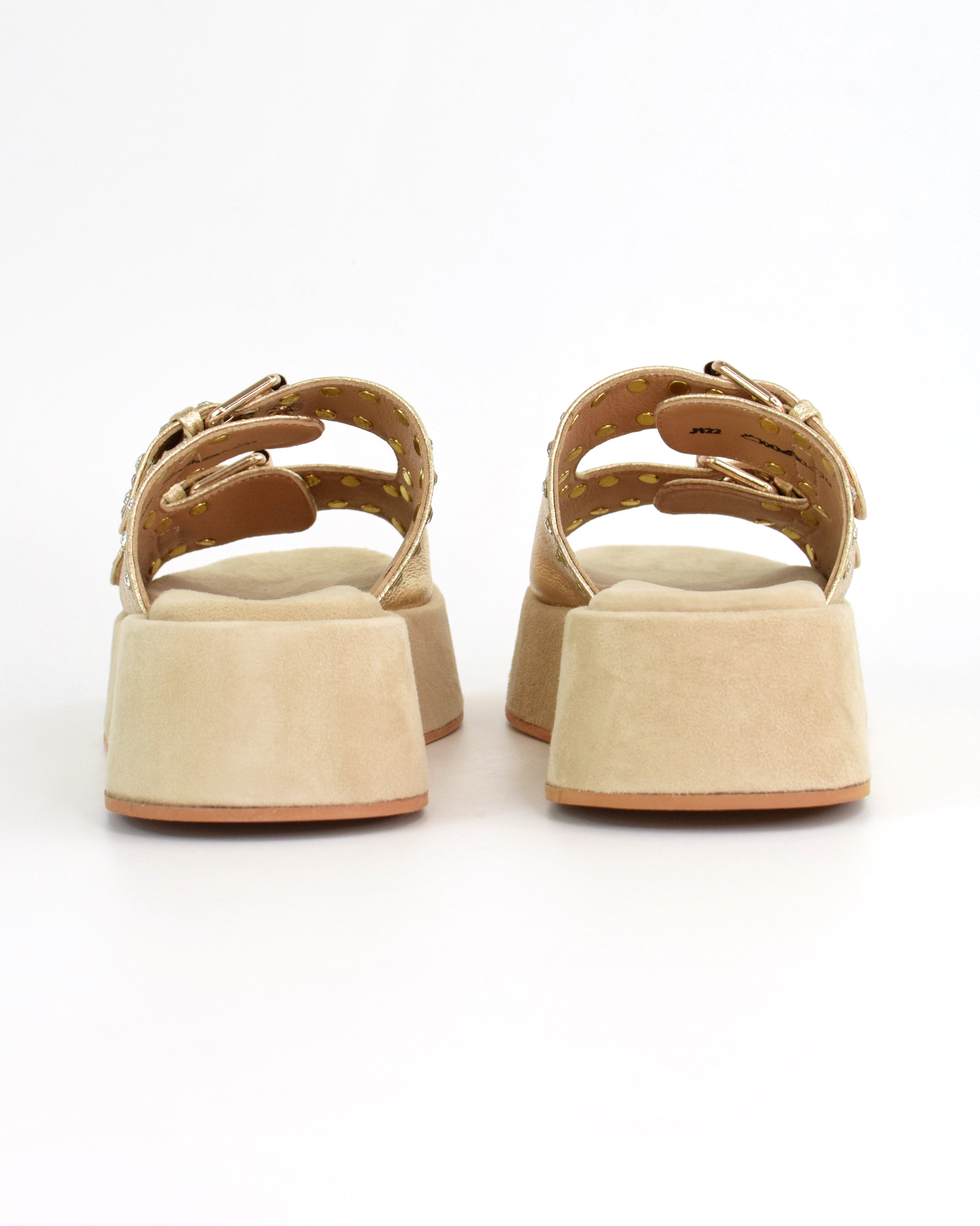 Ciabatta platform con fibbie gioiello