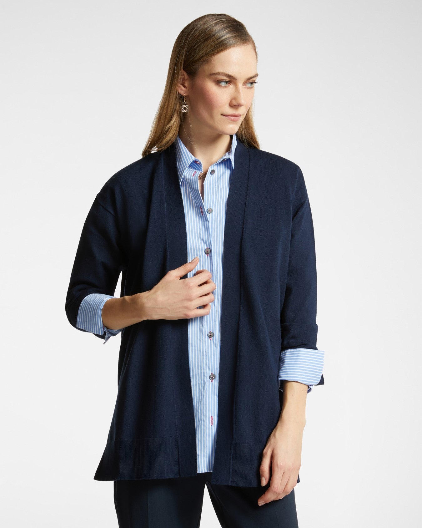 Cardigan lungo aperto davanti
