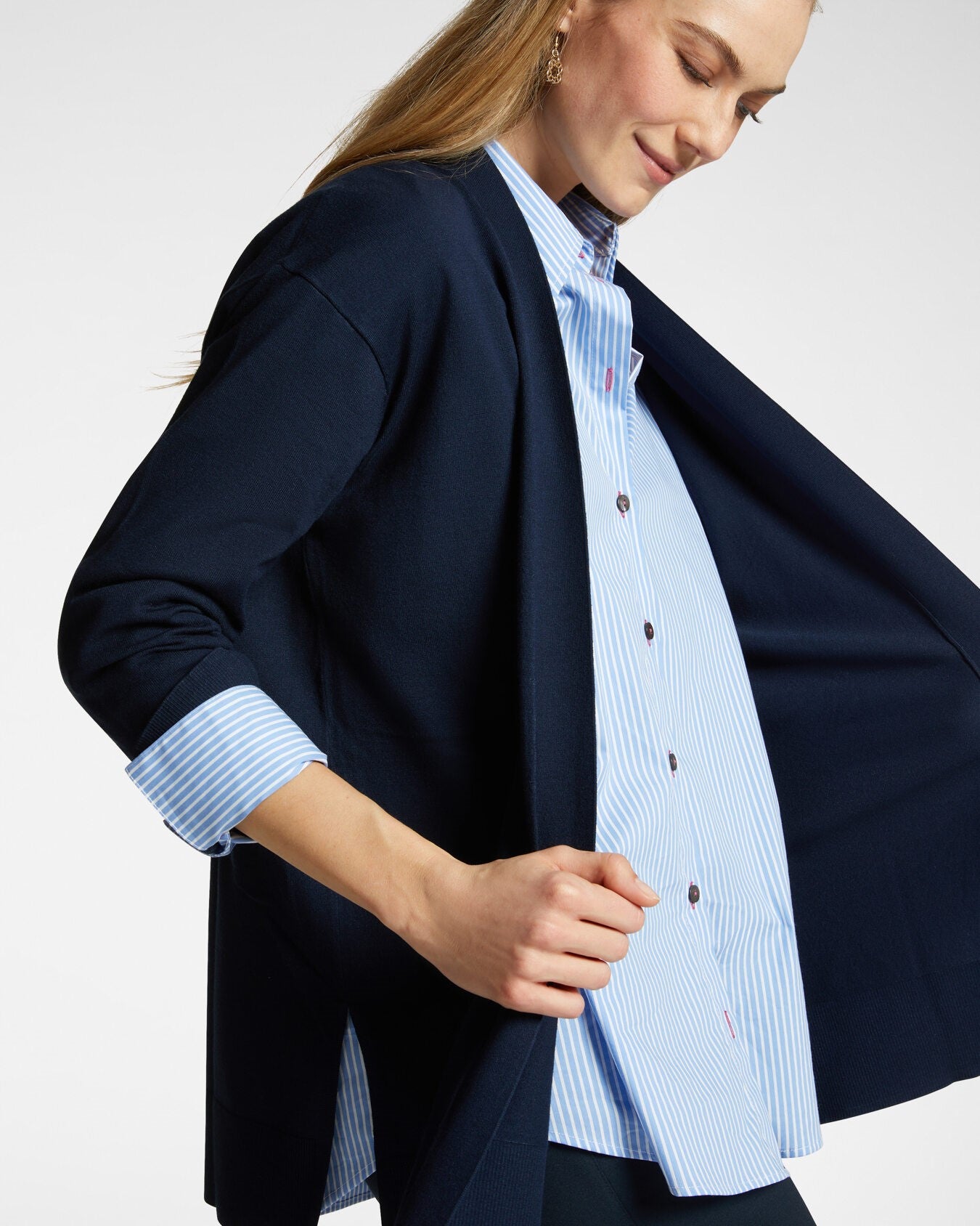 Cardigan lungo aperto davanti