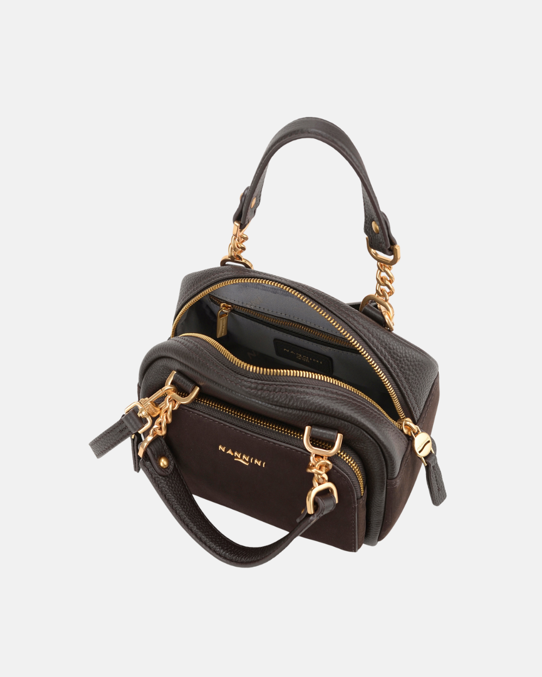 Borsa a mano in pelle e suede Cynthia