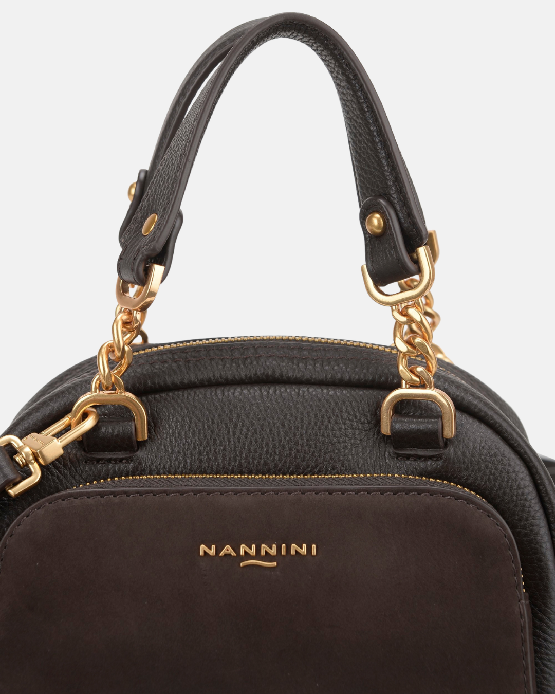 Borsa a mano in pelle e suede Cynthia