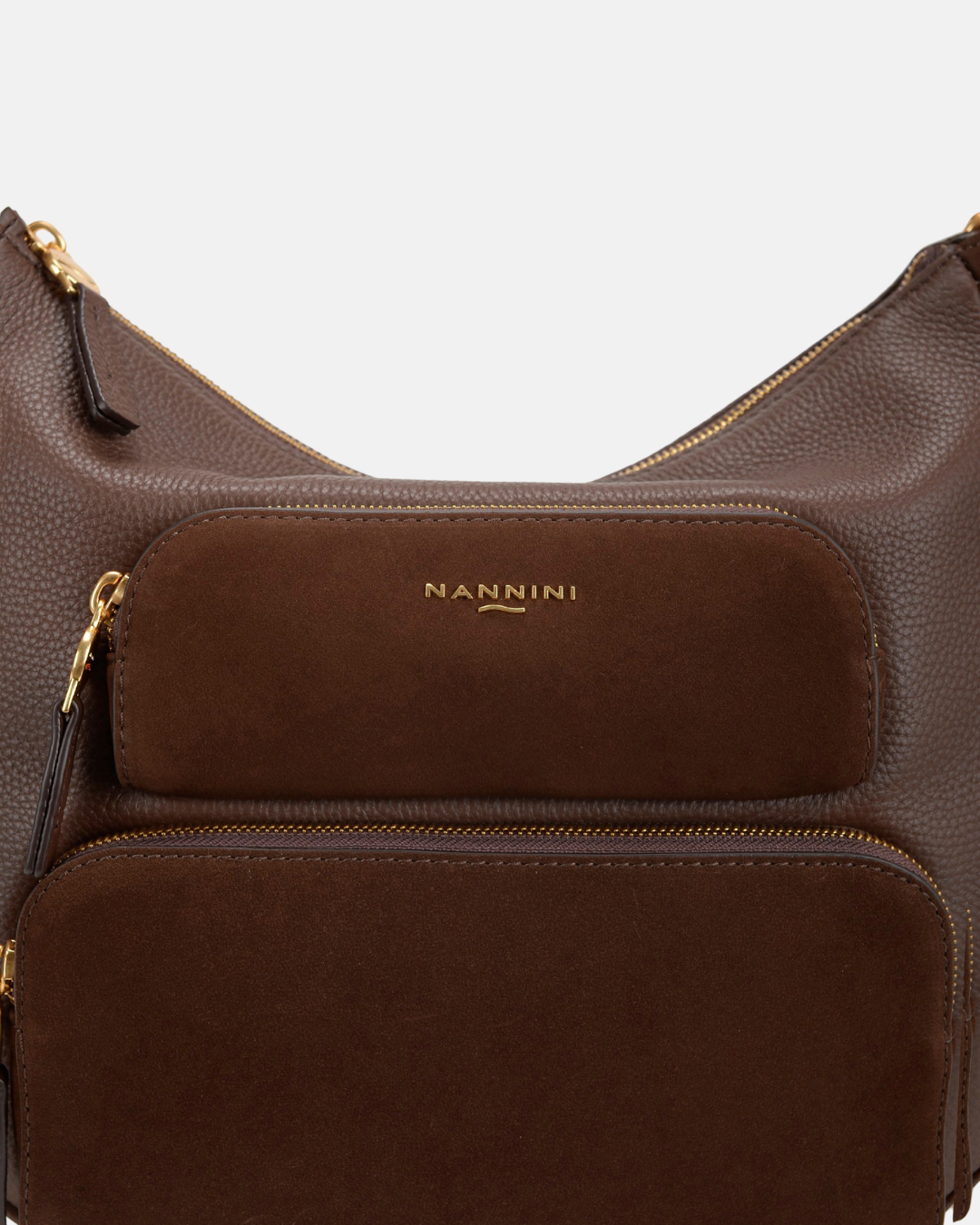 Borsa a spalla in pelle e suede Cynthia