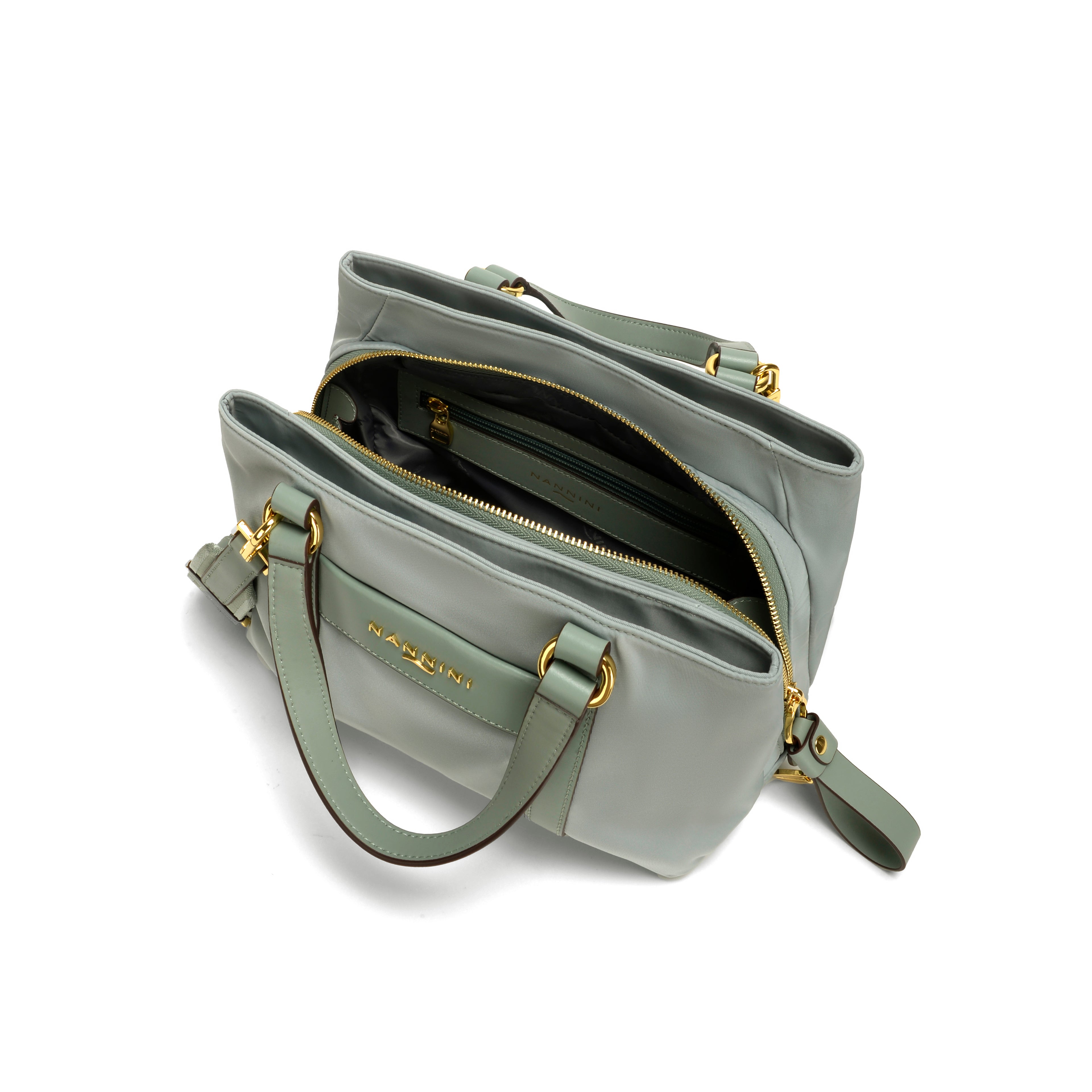 Borsa a mano in nylon e pelle Liberty