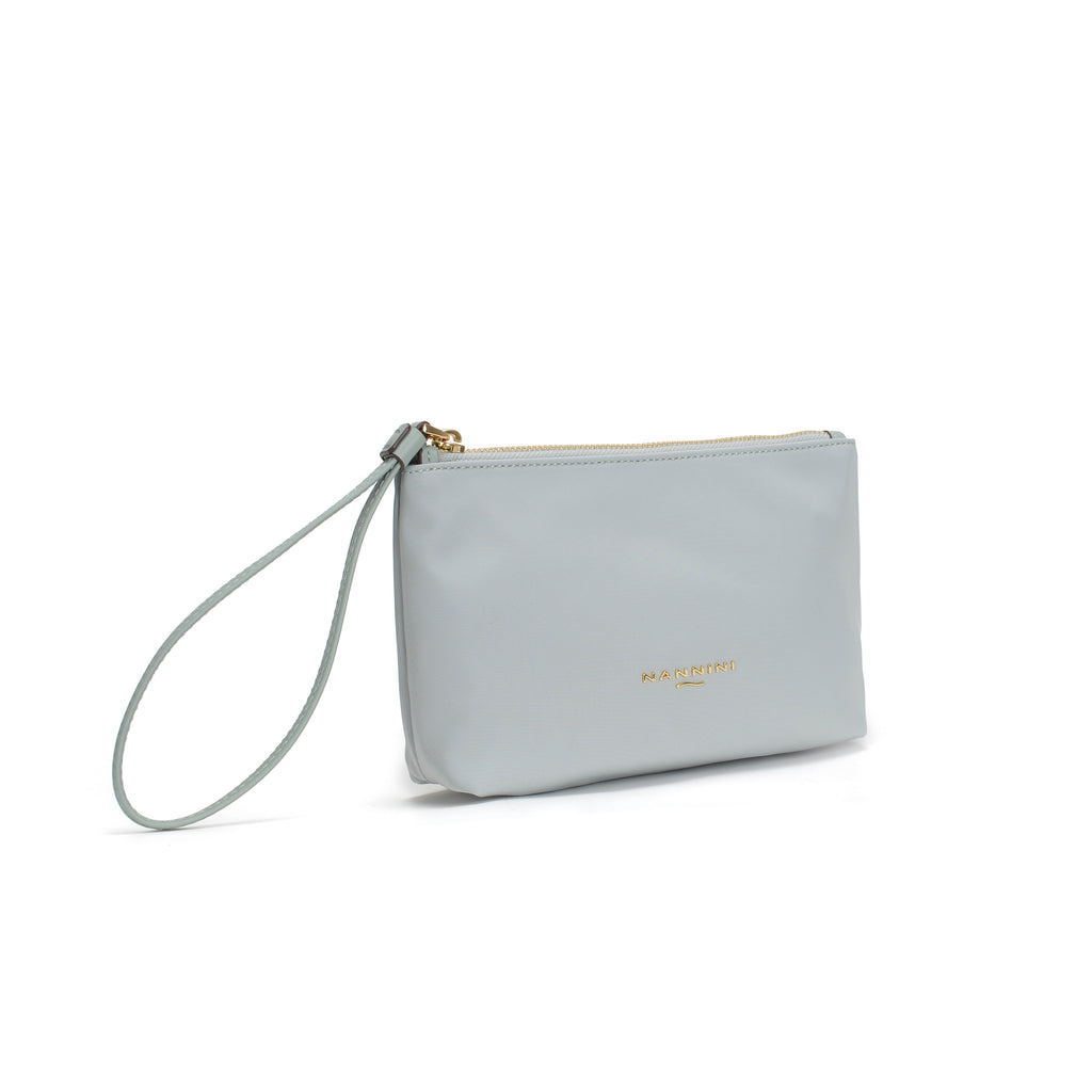 Pochette in nylon e pelle piccola Sara