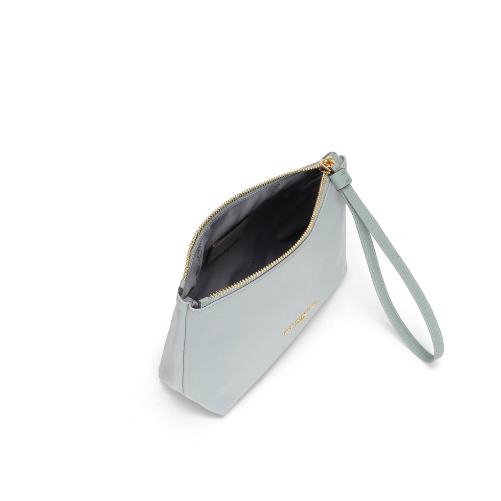 Pochette in nylon e pelle piccola Sara