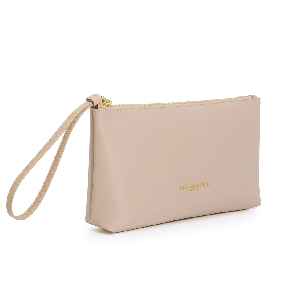 Pochette in nylon e pelle grande Sara