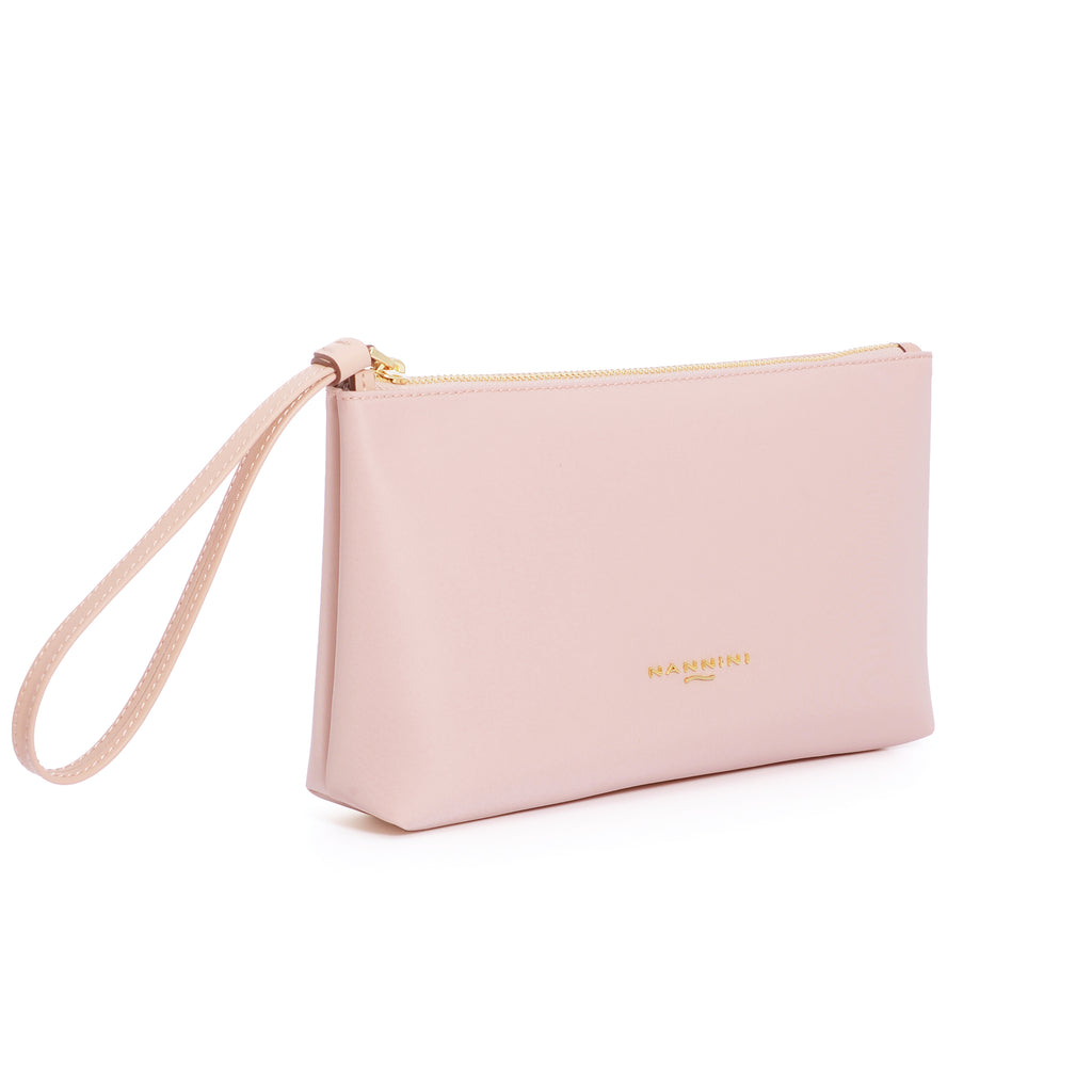 Pochette in nylon e pelle grande Sara