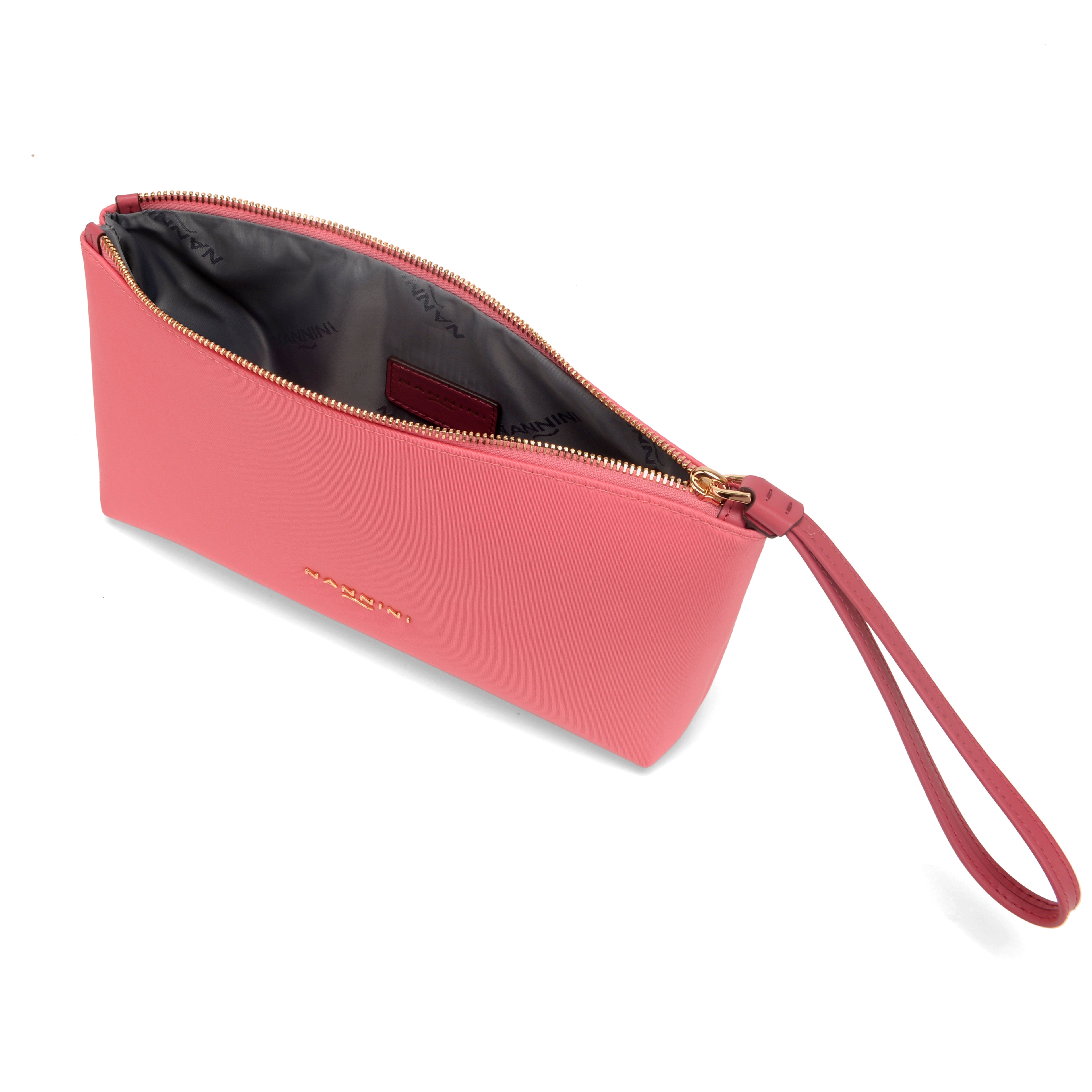Pochette in nylon e pelle grande Sara