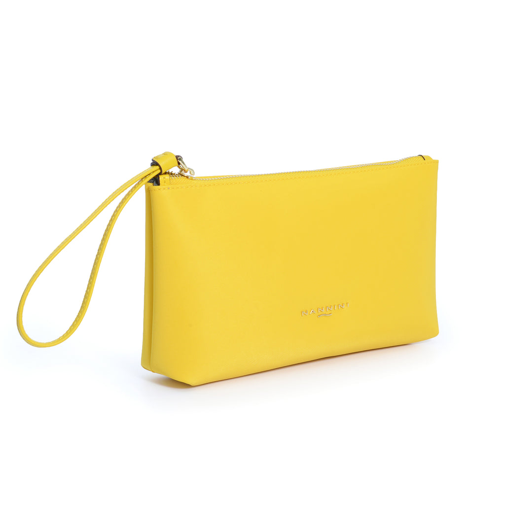 Pochette in nylon e pelle grande Sara