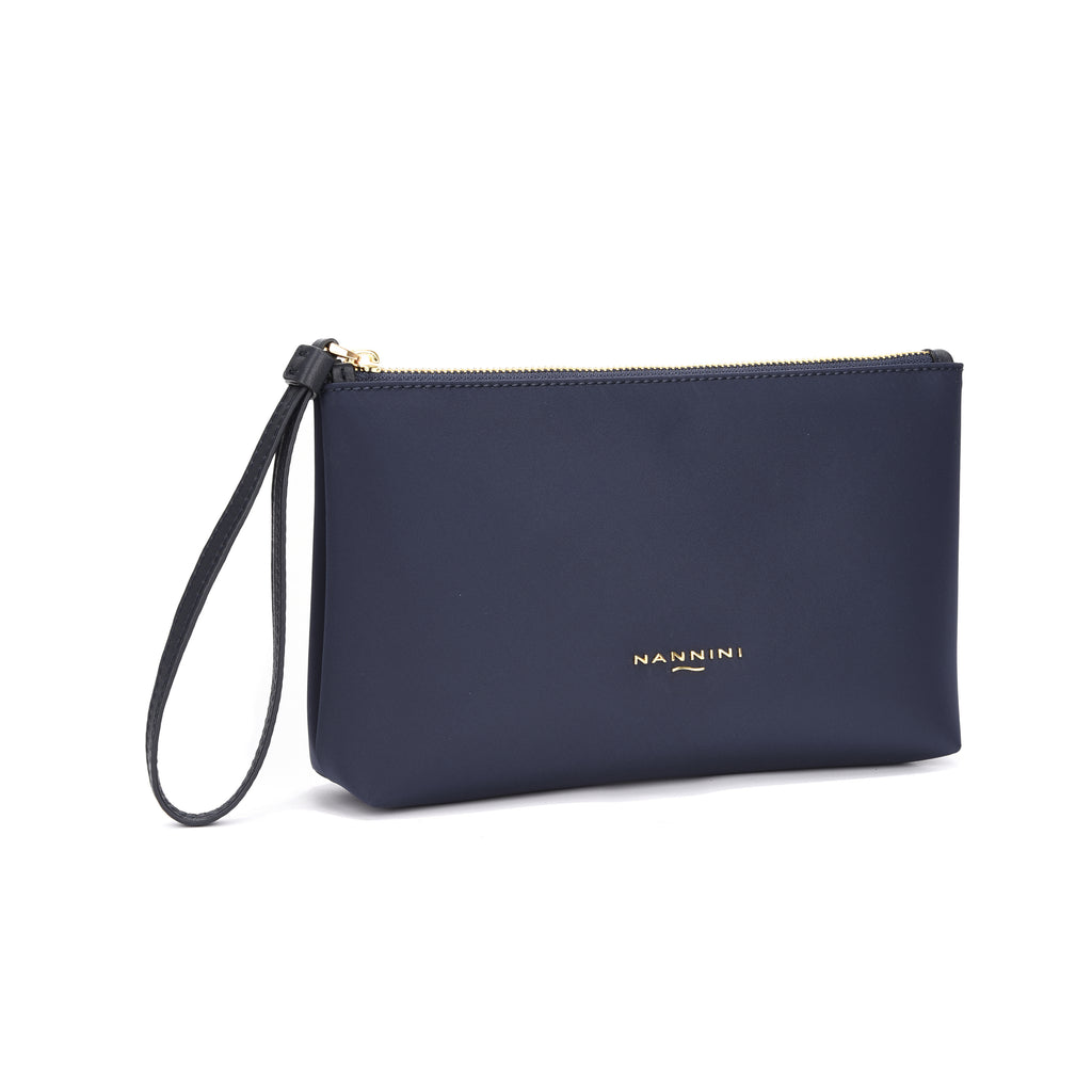 Pochette in nylon e pelle grande Sara