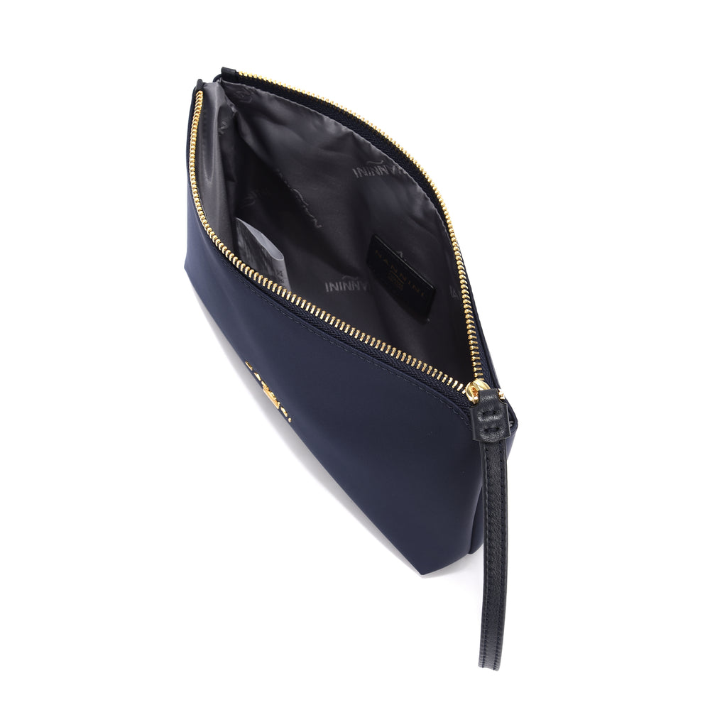 Pochette in nylon e pelle grande Sara