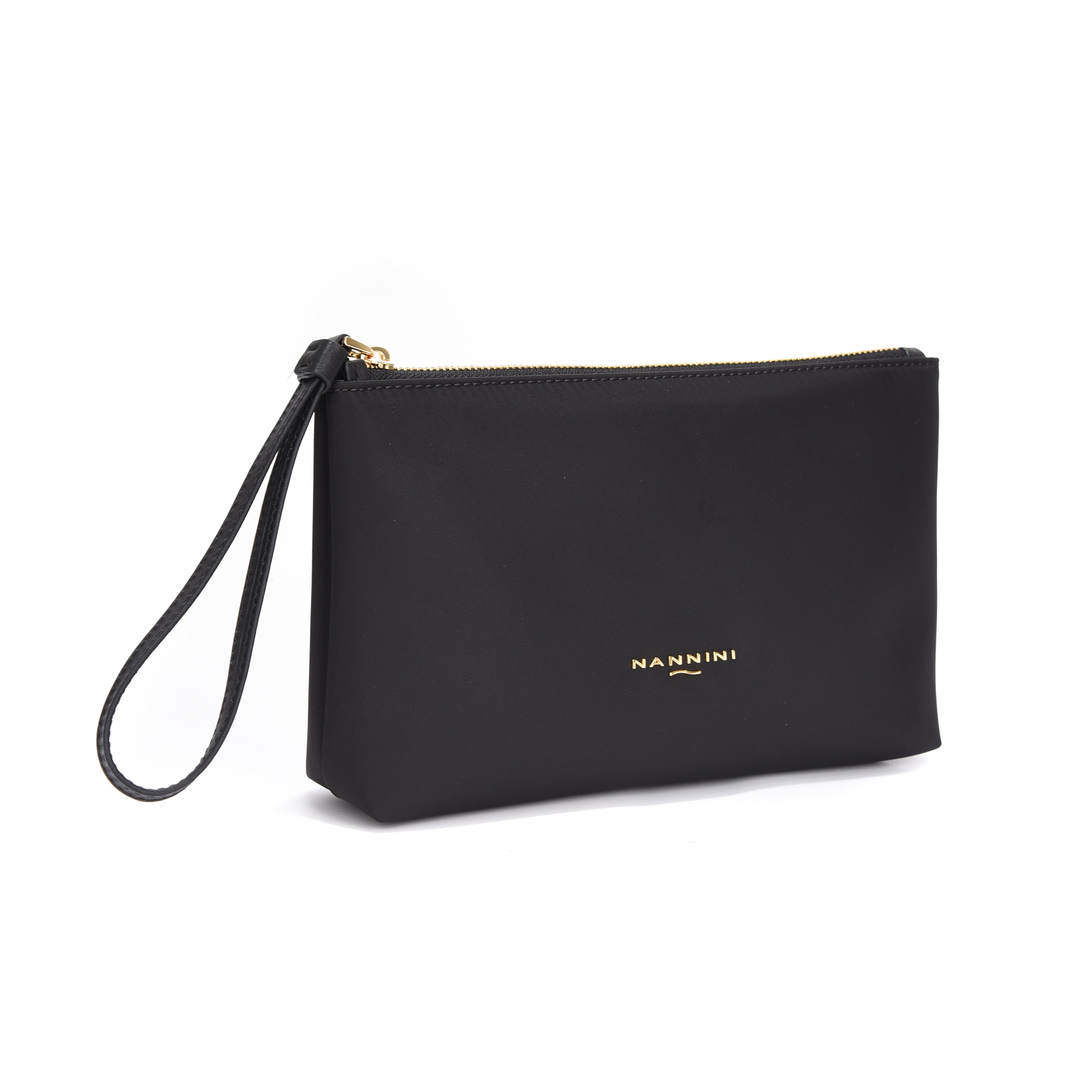 Pochette in nylon e pelle grande Sara
