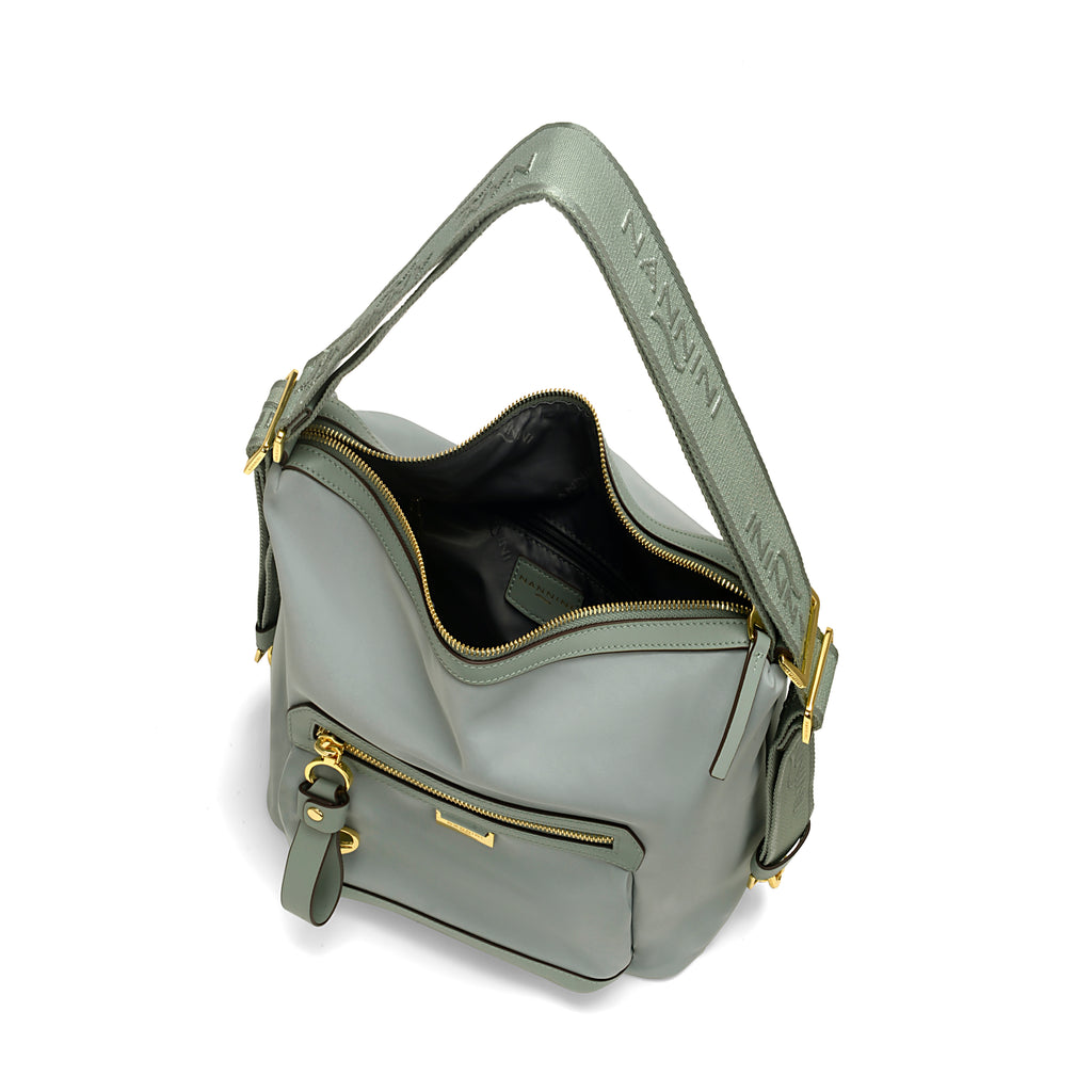 Borsa a spalla in nylon e pelle Liberty