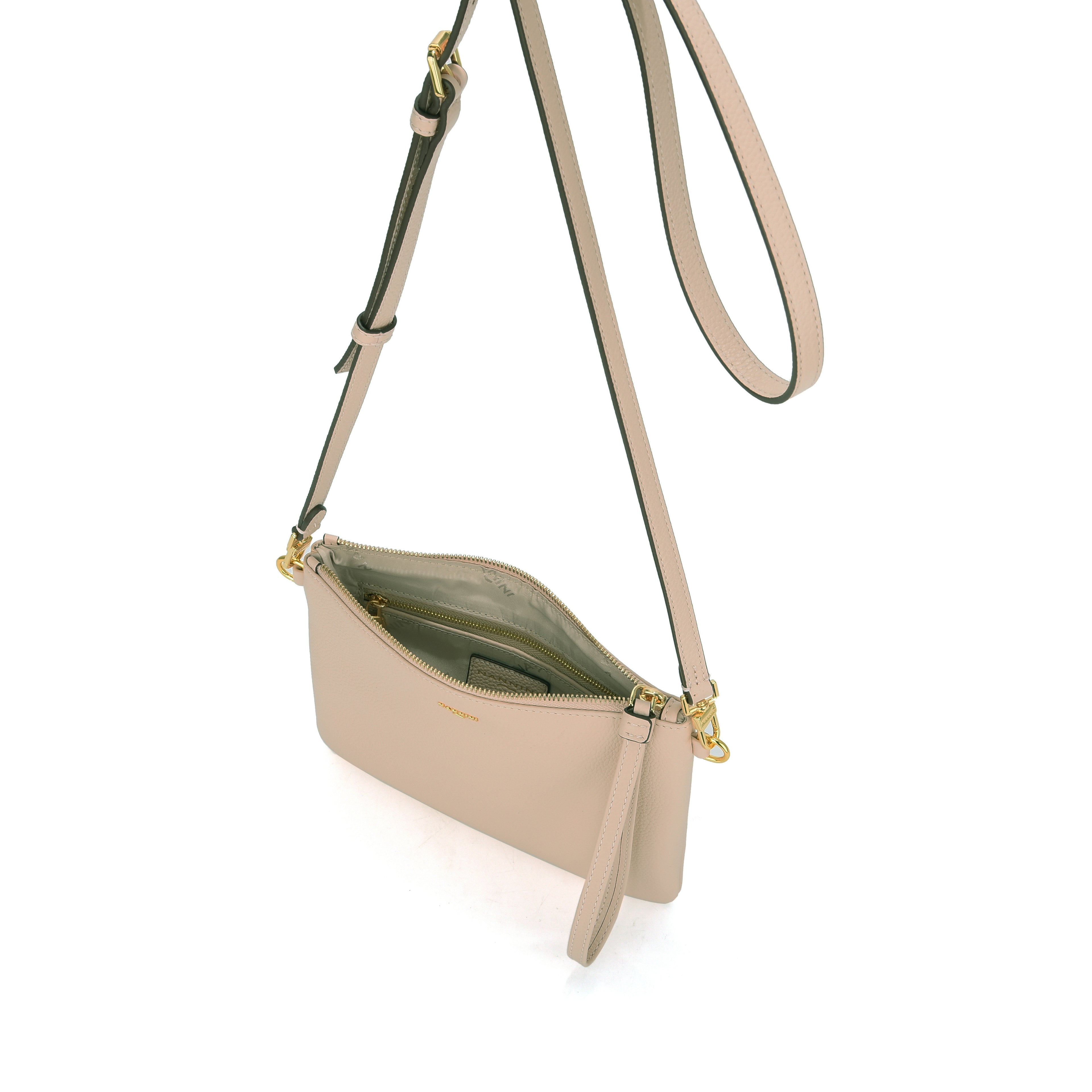 Pochette in pelle con tracolla Keira