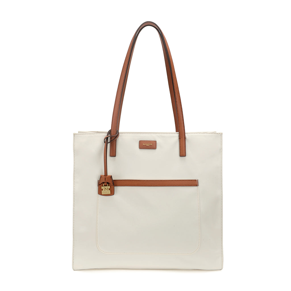 Borsa a spalla in nylon e pelle piccola Carla