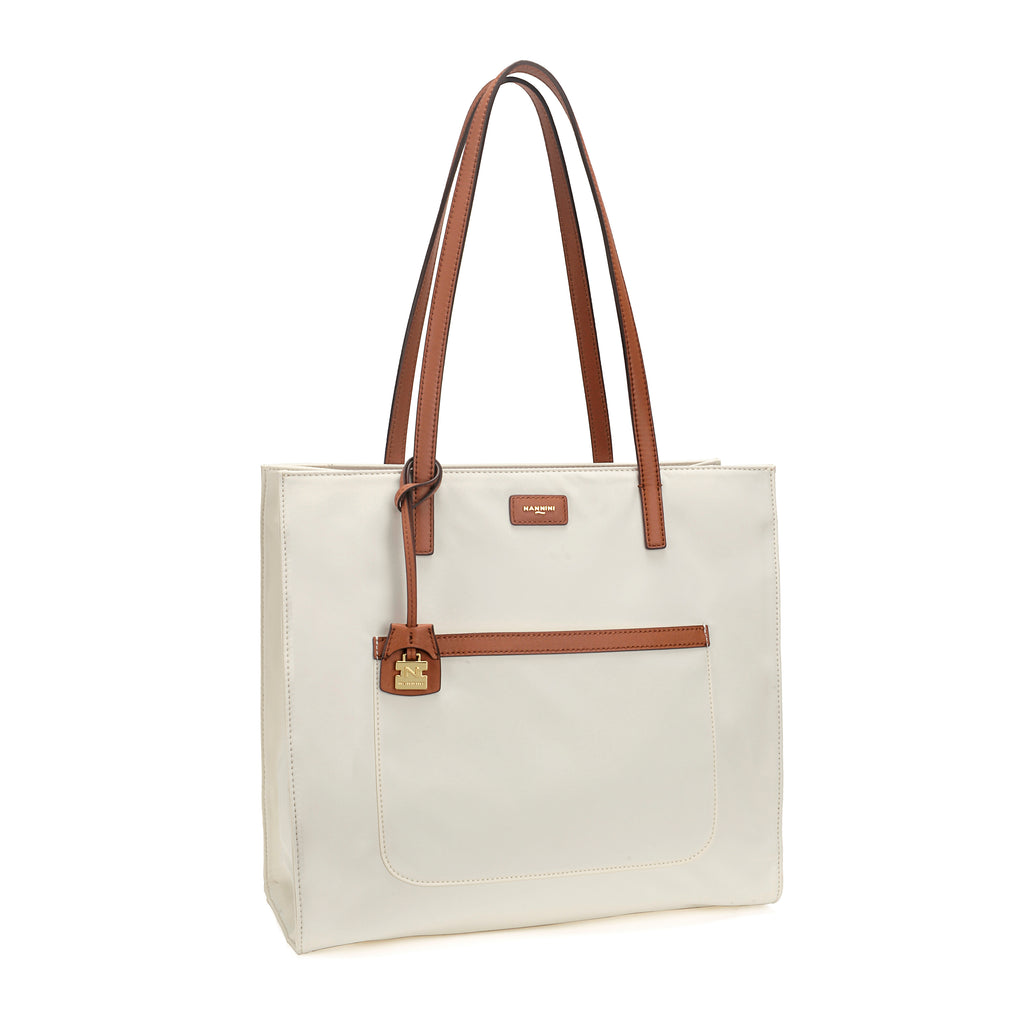 Borsa a spalla in nylon e pelle piccola Carla