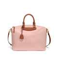 Borsa a mano in nylon e pelle grande Elsa