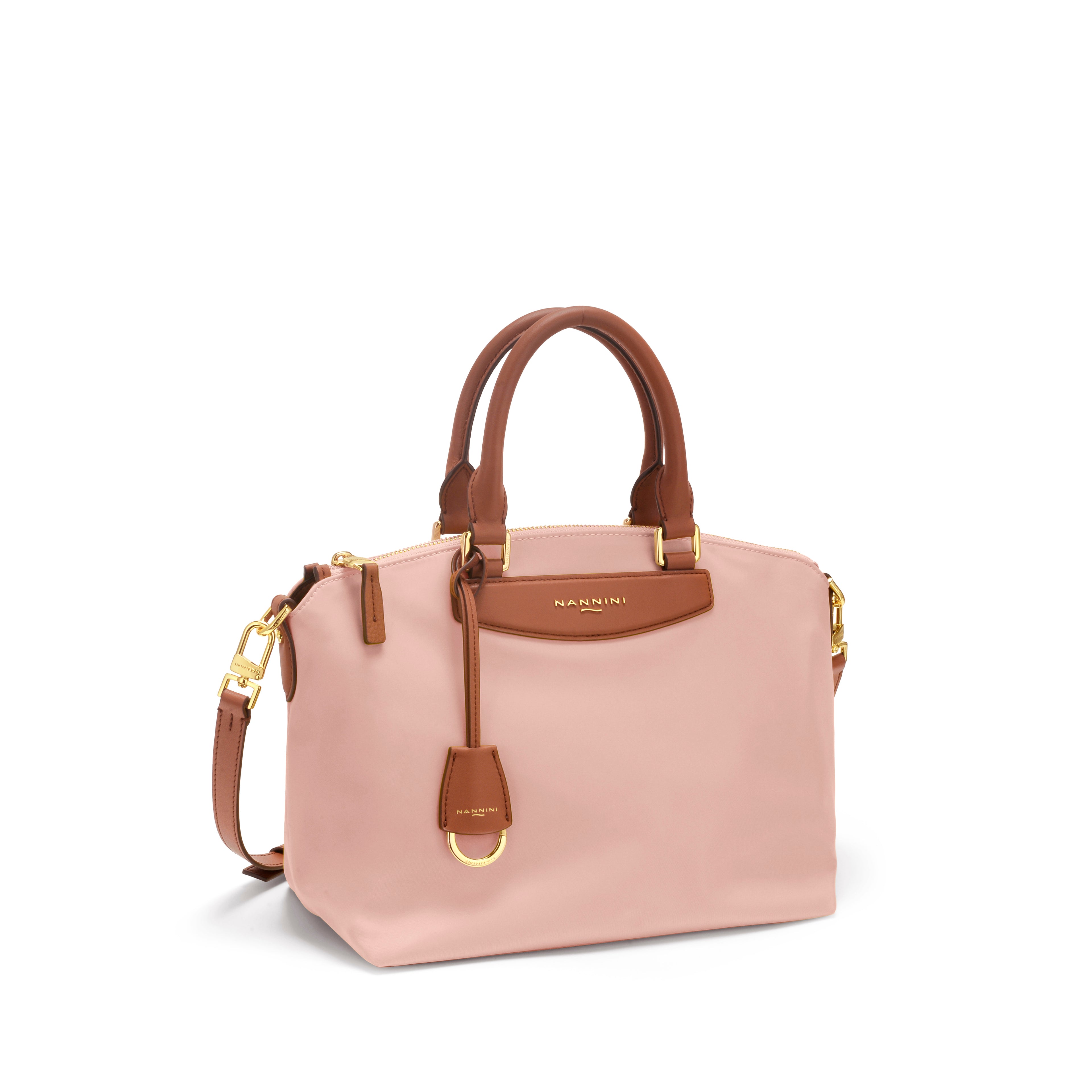 Borsa a mano in nylon e pelle piccola Elsa