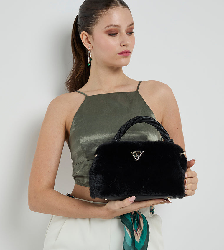 Mini borsa a mano Shaida pelliccia sintetica