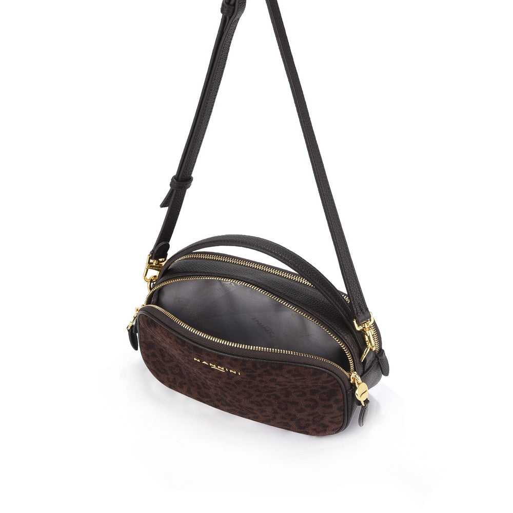 Mini bag in camoscio leopardato e pelle Siria-L