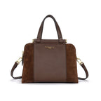 Borsa a mano in camoscio e pelle Febe