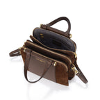 Borsa a mano in camoscio e pelle Febe