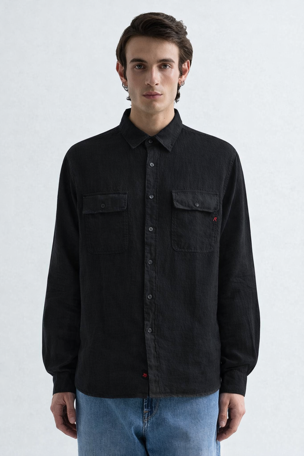 Camicia regular fit in lino