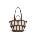 Borsa a mano in pelle e tessuto piccola Vesna