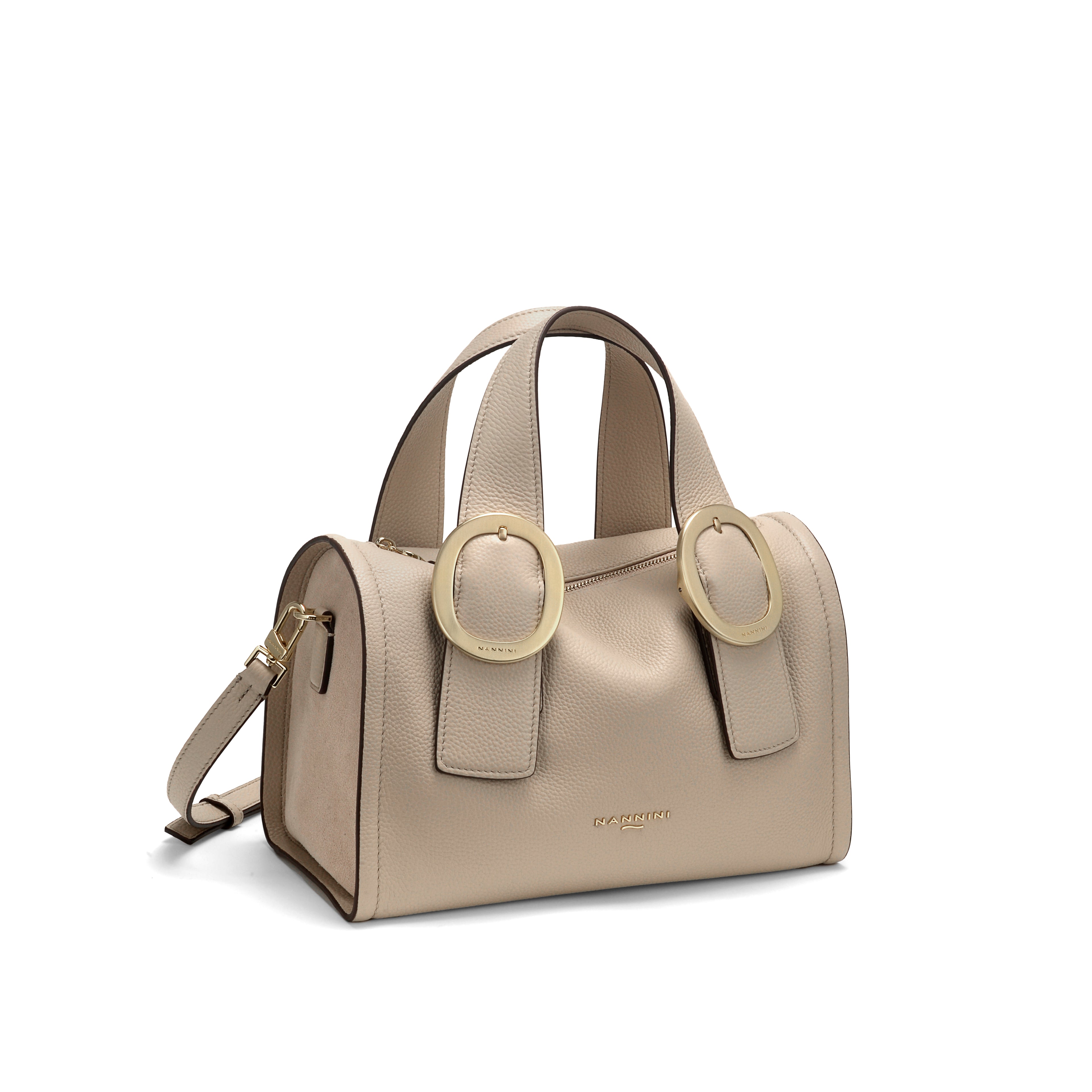 Bauletto in pelle e suede Greta