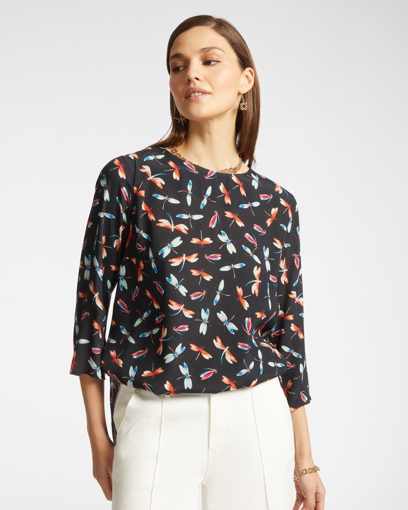 Blusa con stampa libellule