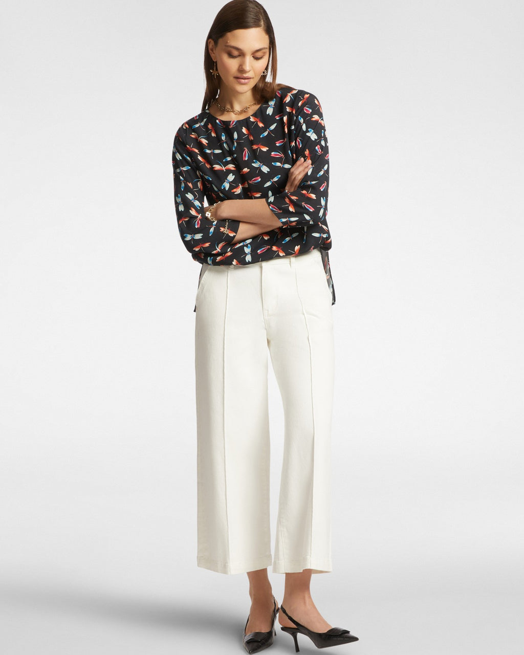 Blusa con stampa libellule