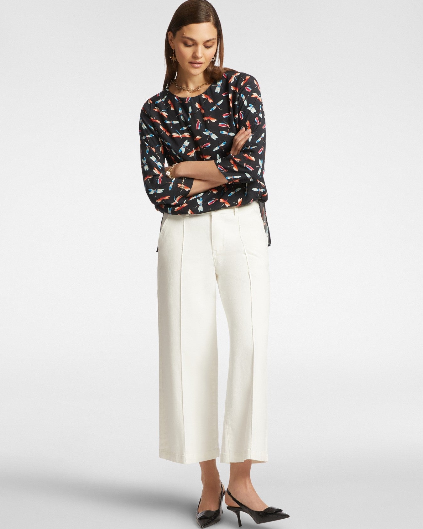 Blusa con stampa libellule