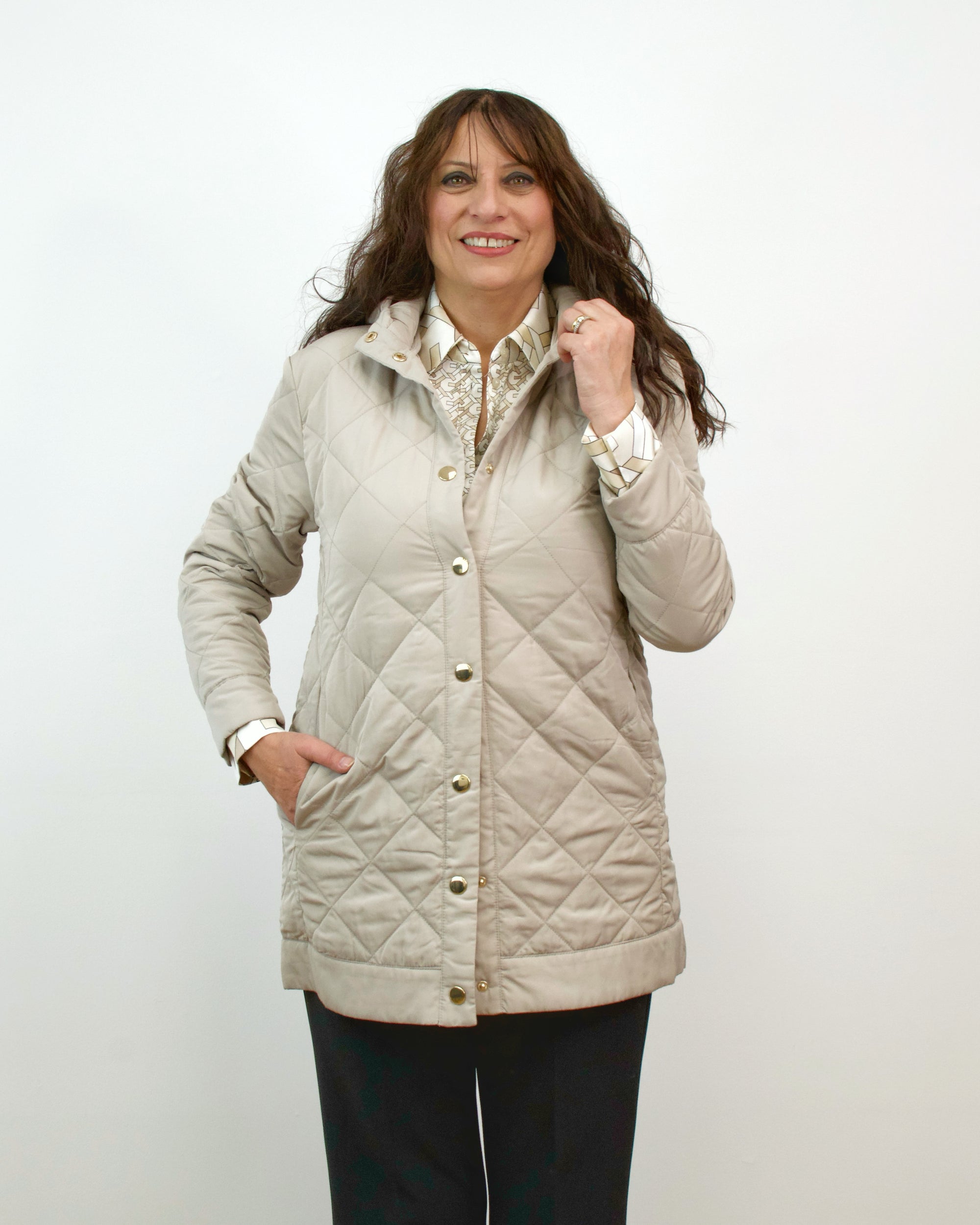 Cappotto con interno trapuntato removibile