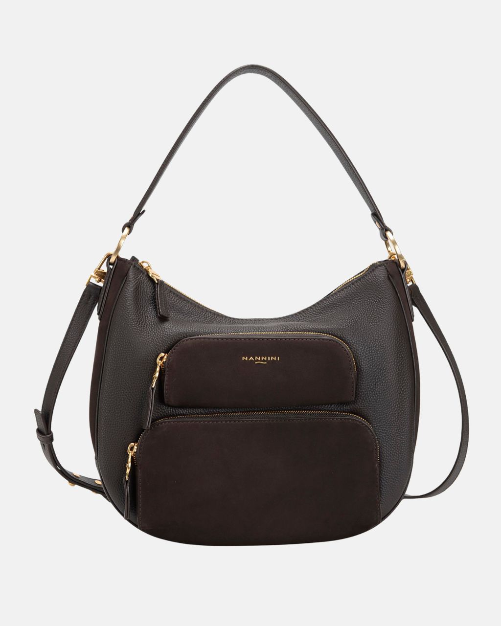 Borsa a spalla in pelle e suede Cynthia