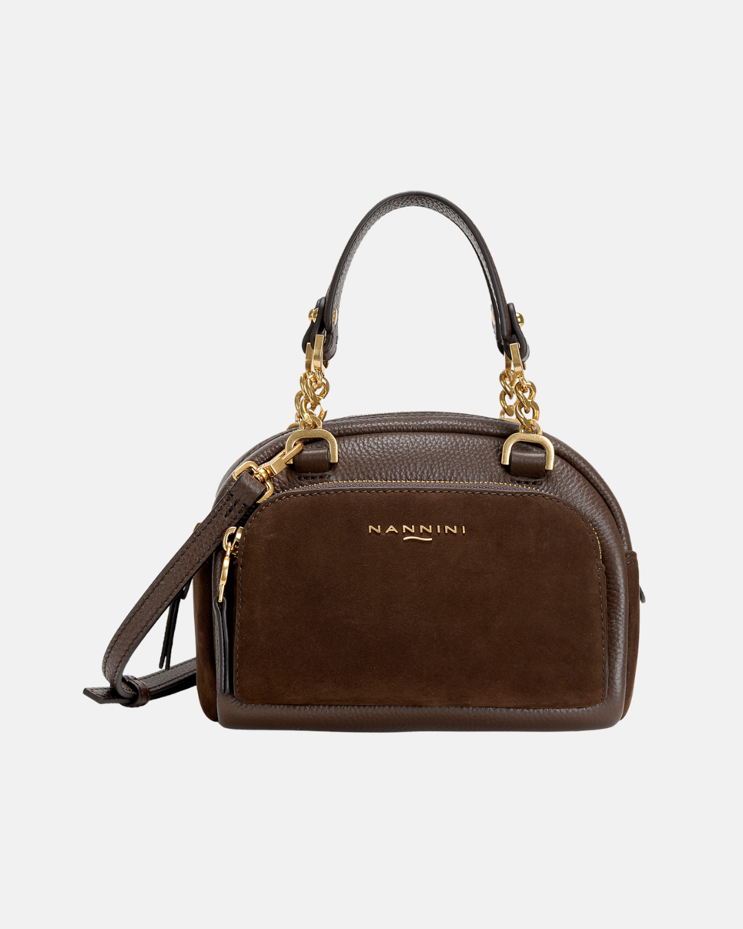 Borsa a mano in pelle e suede Cynthia