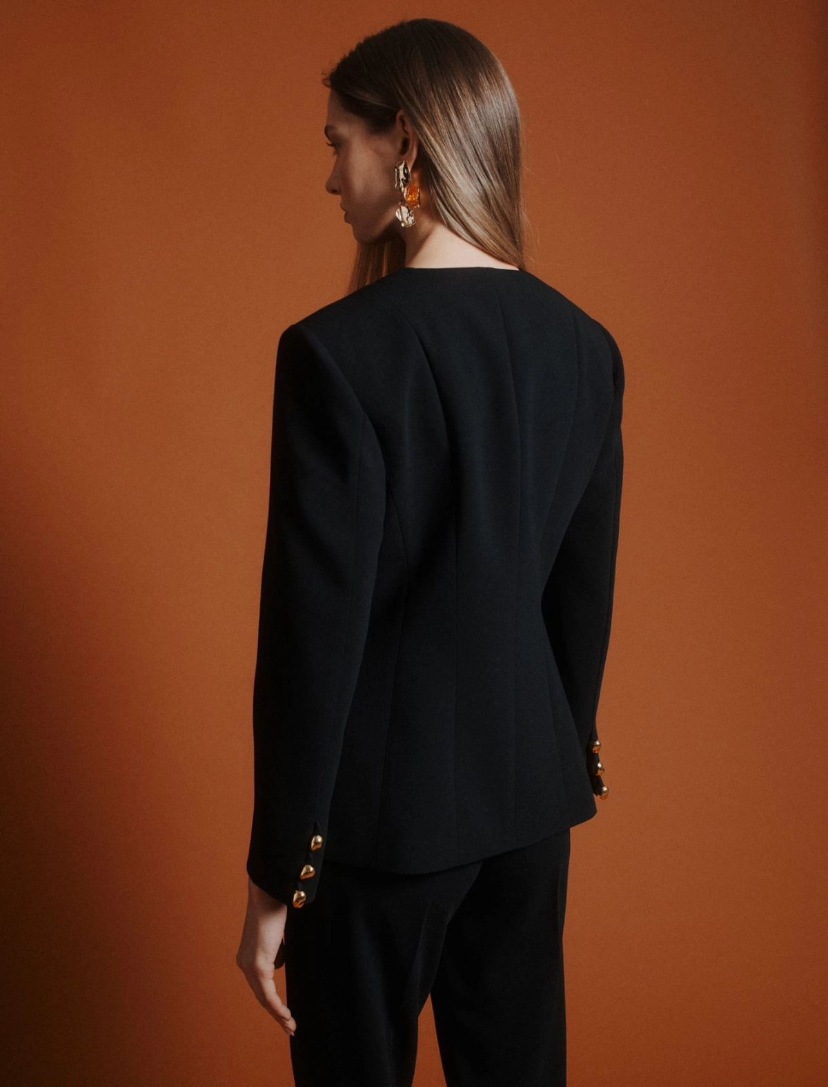 Giacca girocollo in envers satin Mltpevera