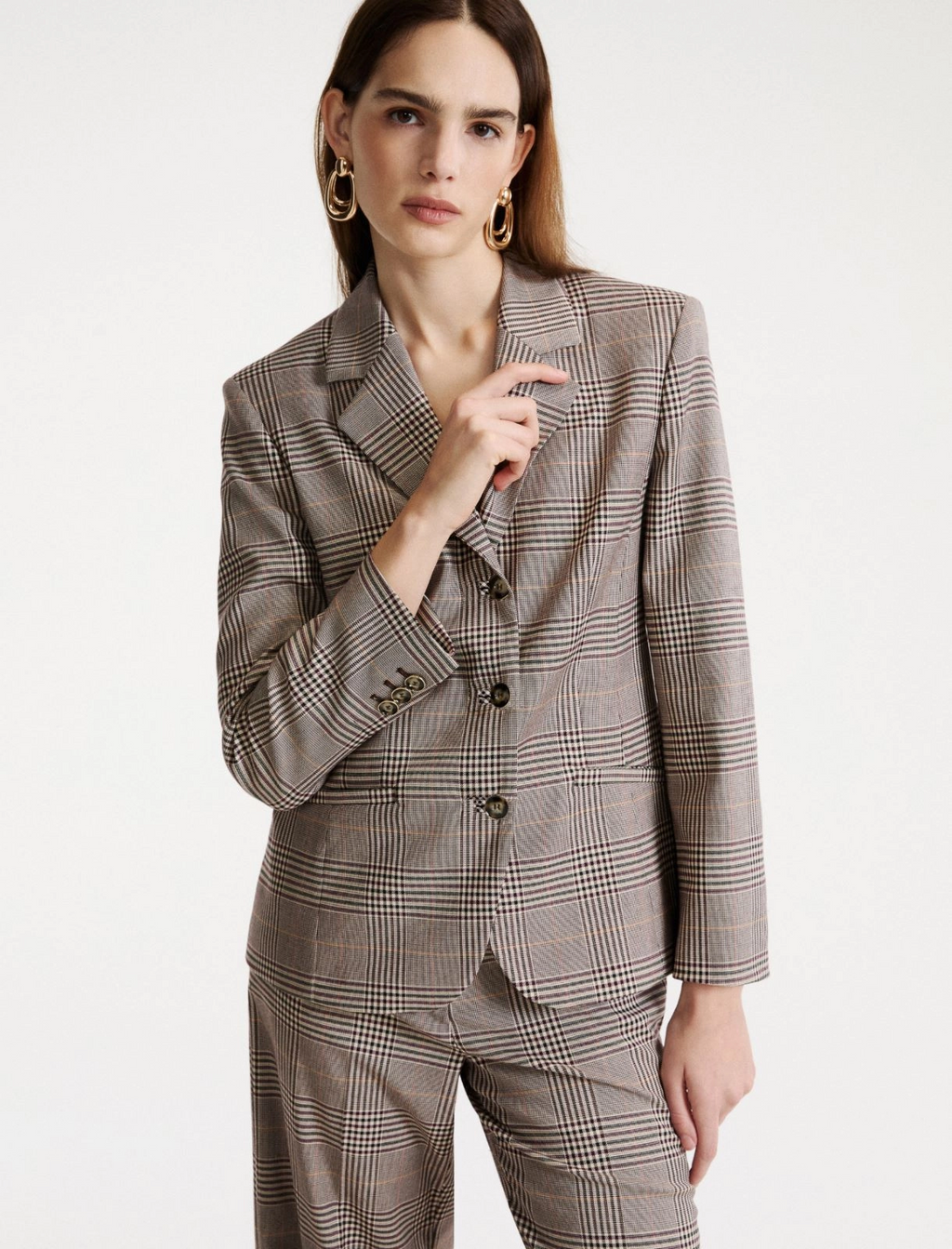 Blazer semi aderente in Principe di Galles Mllginseng