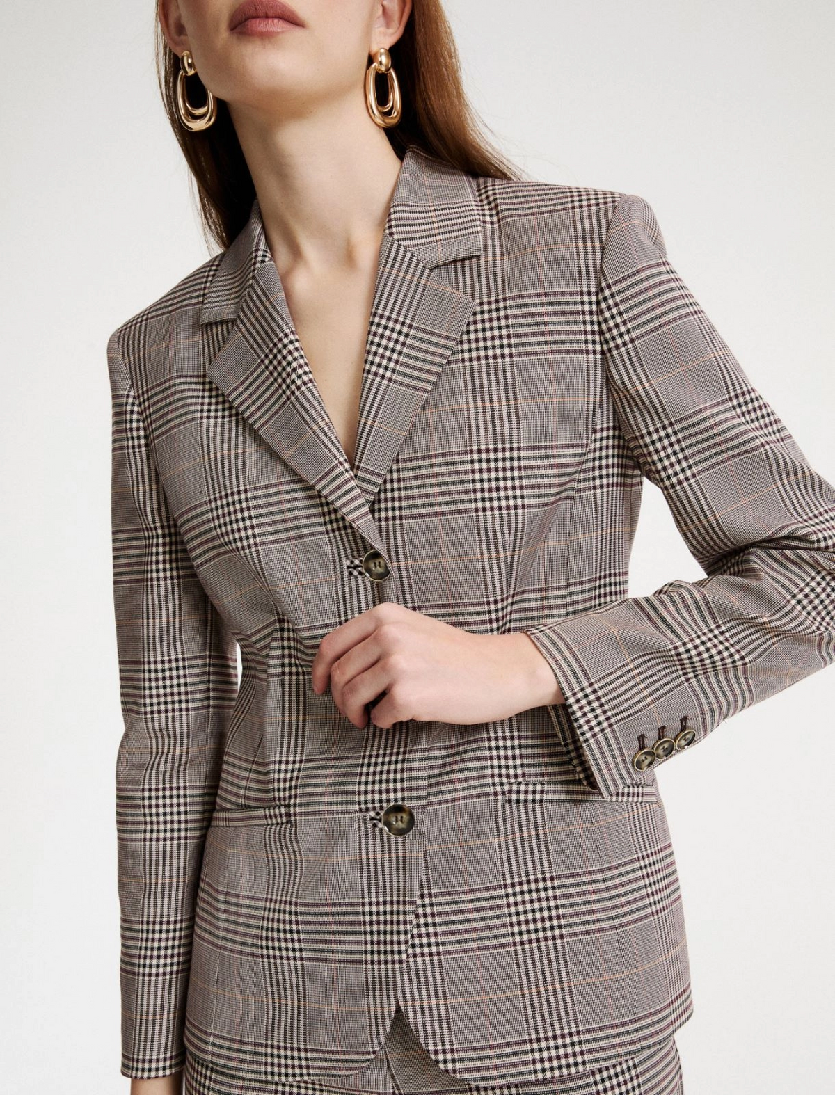 Blazer semi aderente in Principe di Galles Mllginseng