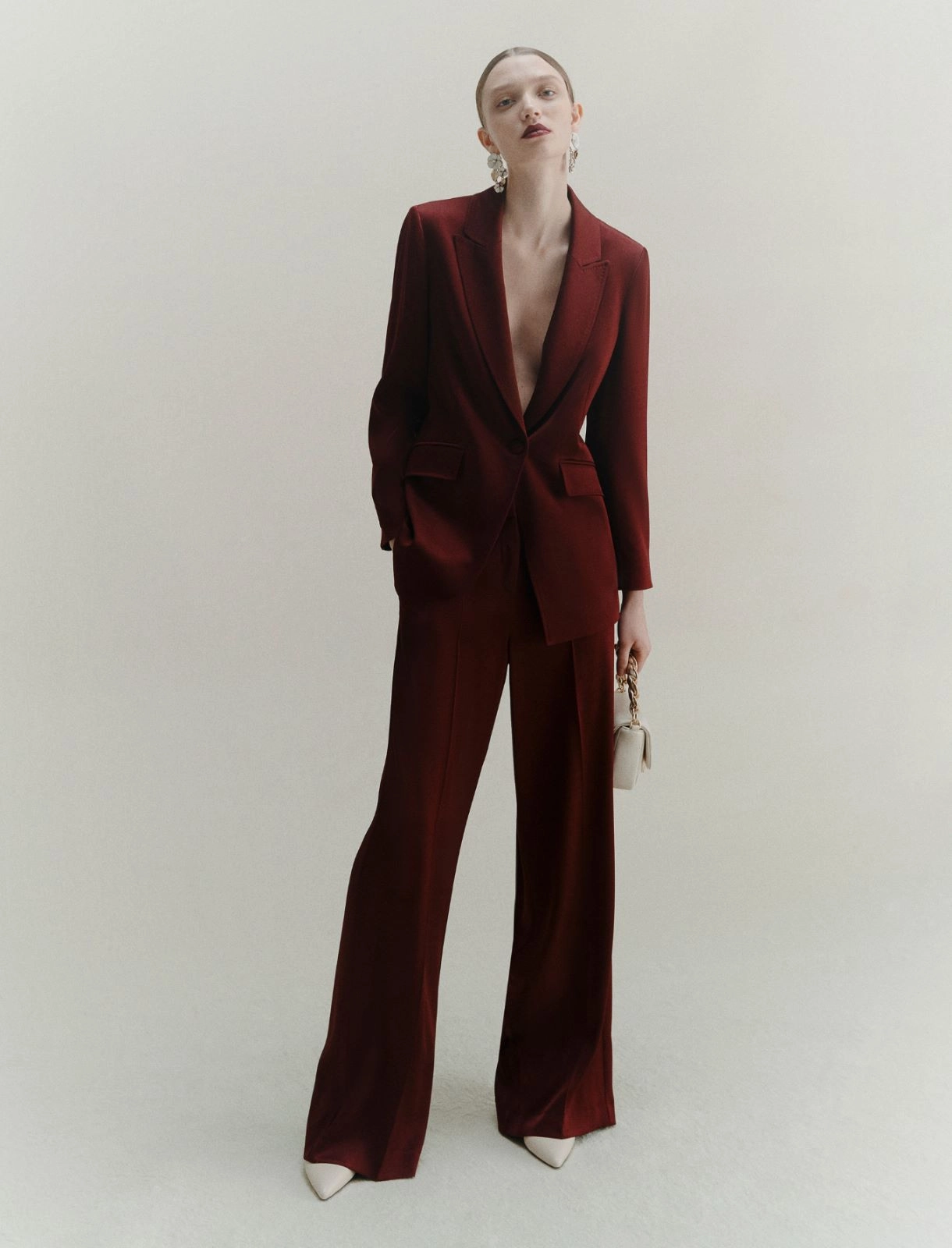 Giacca in satin Cognac