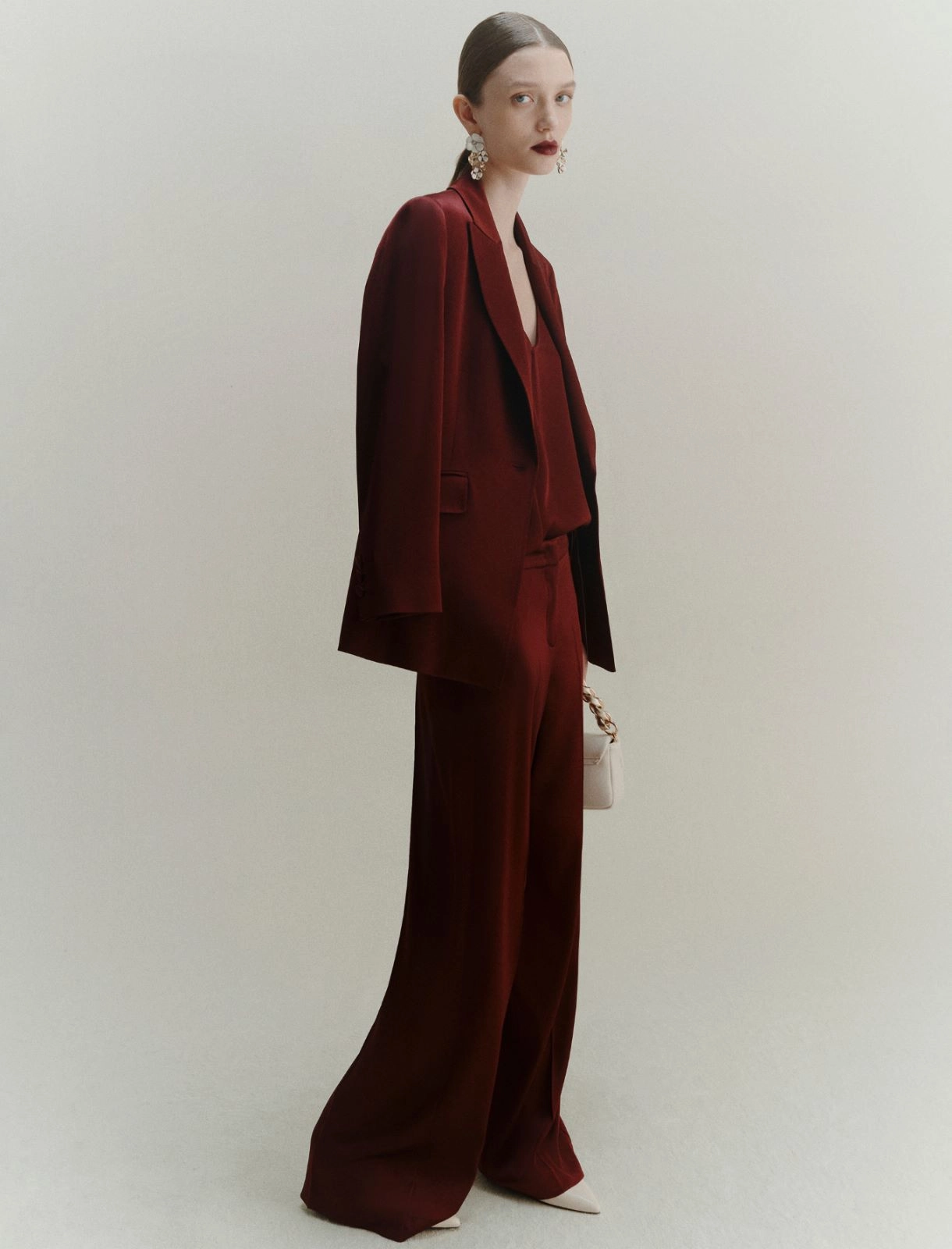 Giacca in satin Cognac