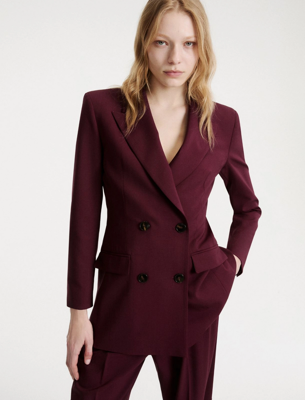 Blazer doppiopetto in lana stretch Mlldente