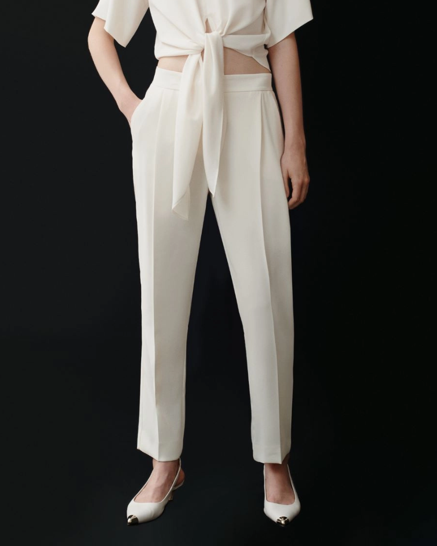 Pantaloni a sigaretta in crêpe Izabel